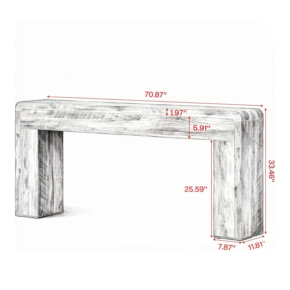 Console Table Entryway Sofa Table, Narrow Hallway Table with Storage Shelf, Slim Side Table for Living Room, Bedroom, Apartment view 2