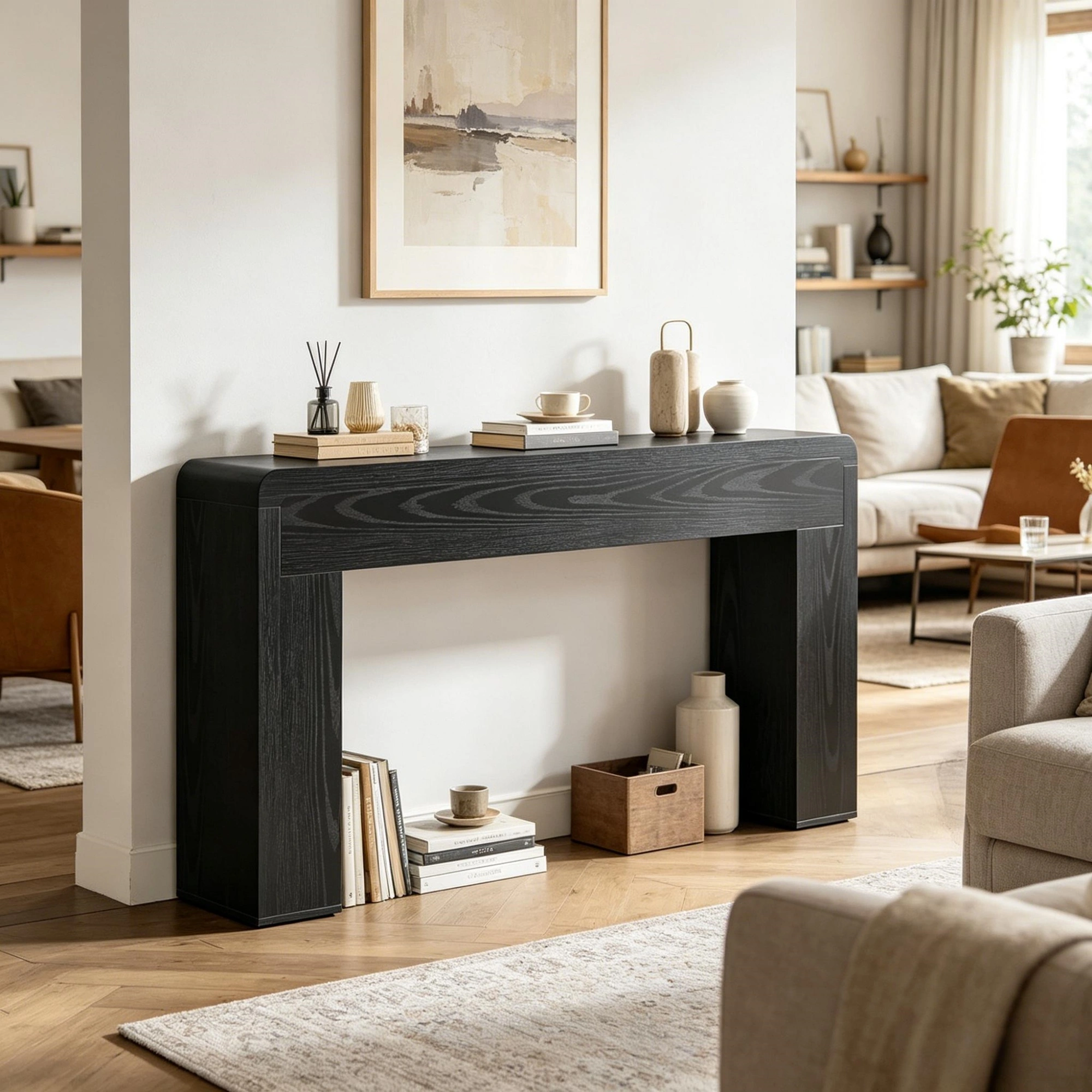 Console Table Entryway Sofa Table, Narrow Hallway Table with Storage Shelf, Slim Side Table for Living Room, Bedroom, Apartment view 4