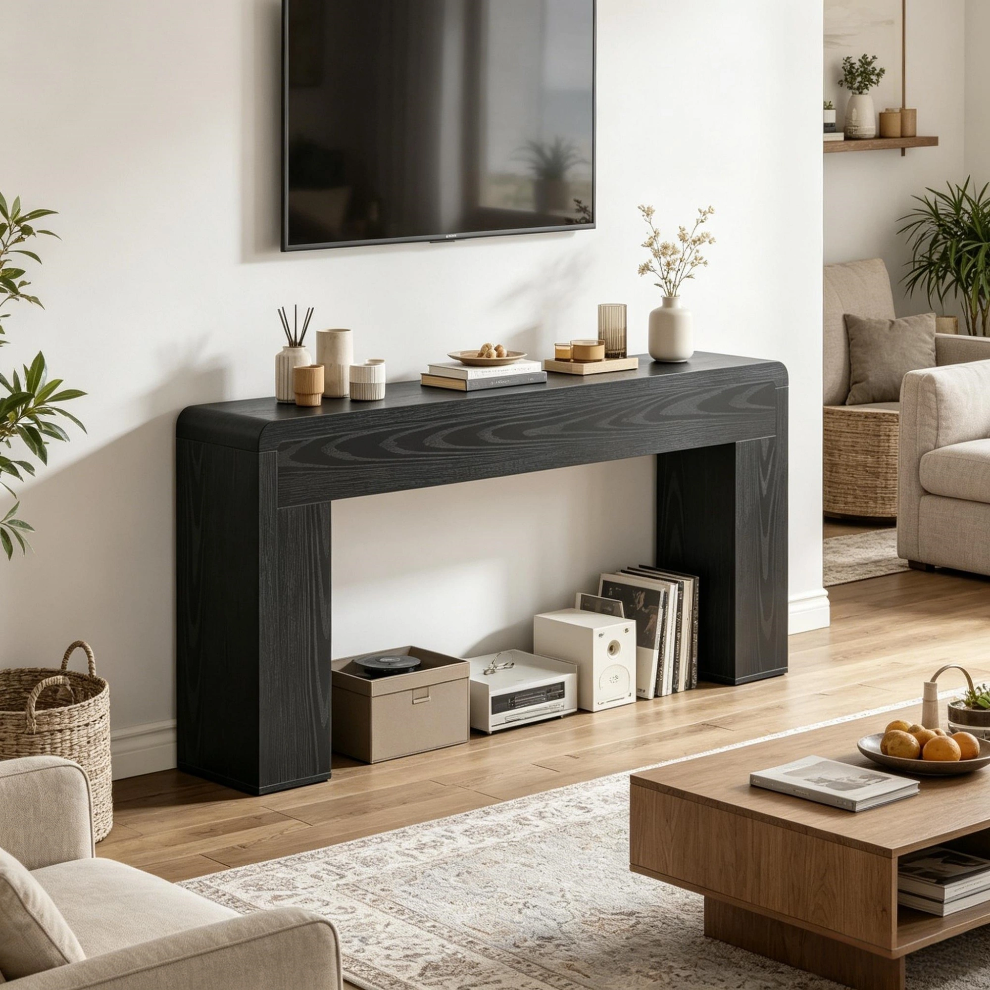 Console Table Entryway Sofa Table, Narrow Hallway Table with Storage Shelf, Slim Side Table for Living Room, Bedroom, Apartment view 5