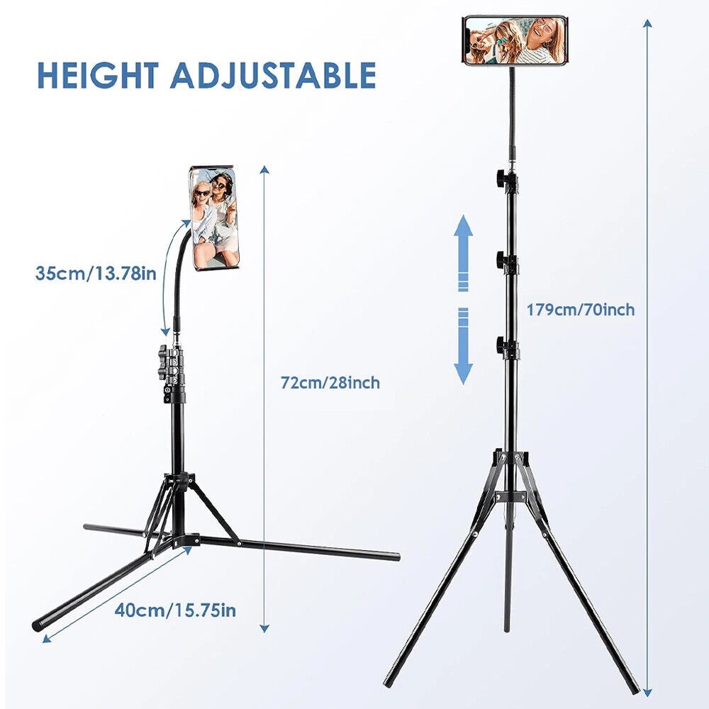 170CM Tall Flexible Phone Tripod with Gooseneck Heavy Duty Phone Stand Tripod UK view 4