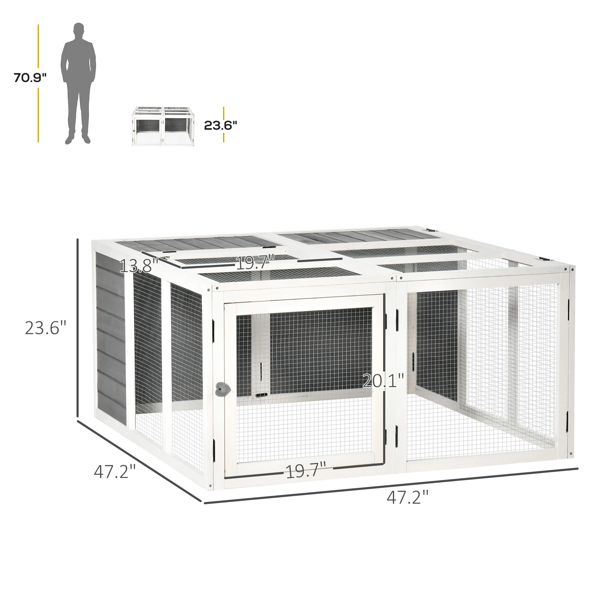 Puppy Rabbit Playpen with Door, Small Animal Exercise Pen Cage for Indoor Outdoor Use view 2