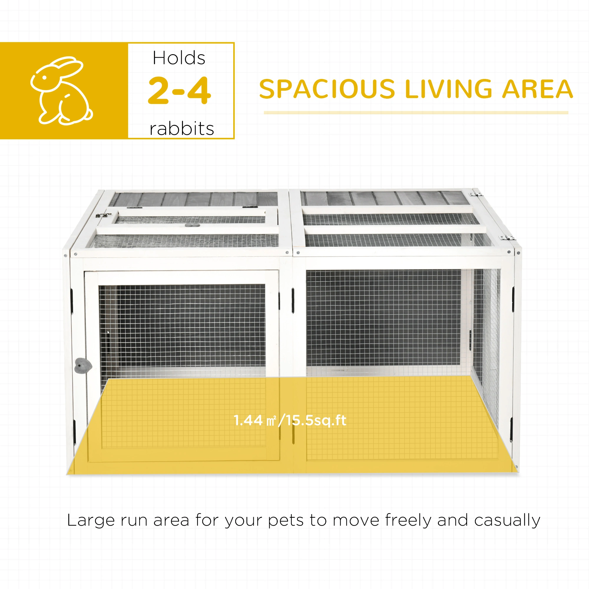 Puppy Rabbit Playpen with Door, Small Animal Exercise Pen Cage for Indoor Outdoor Use view 3