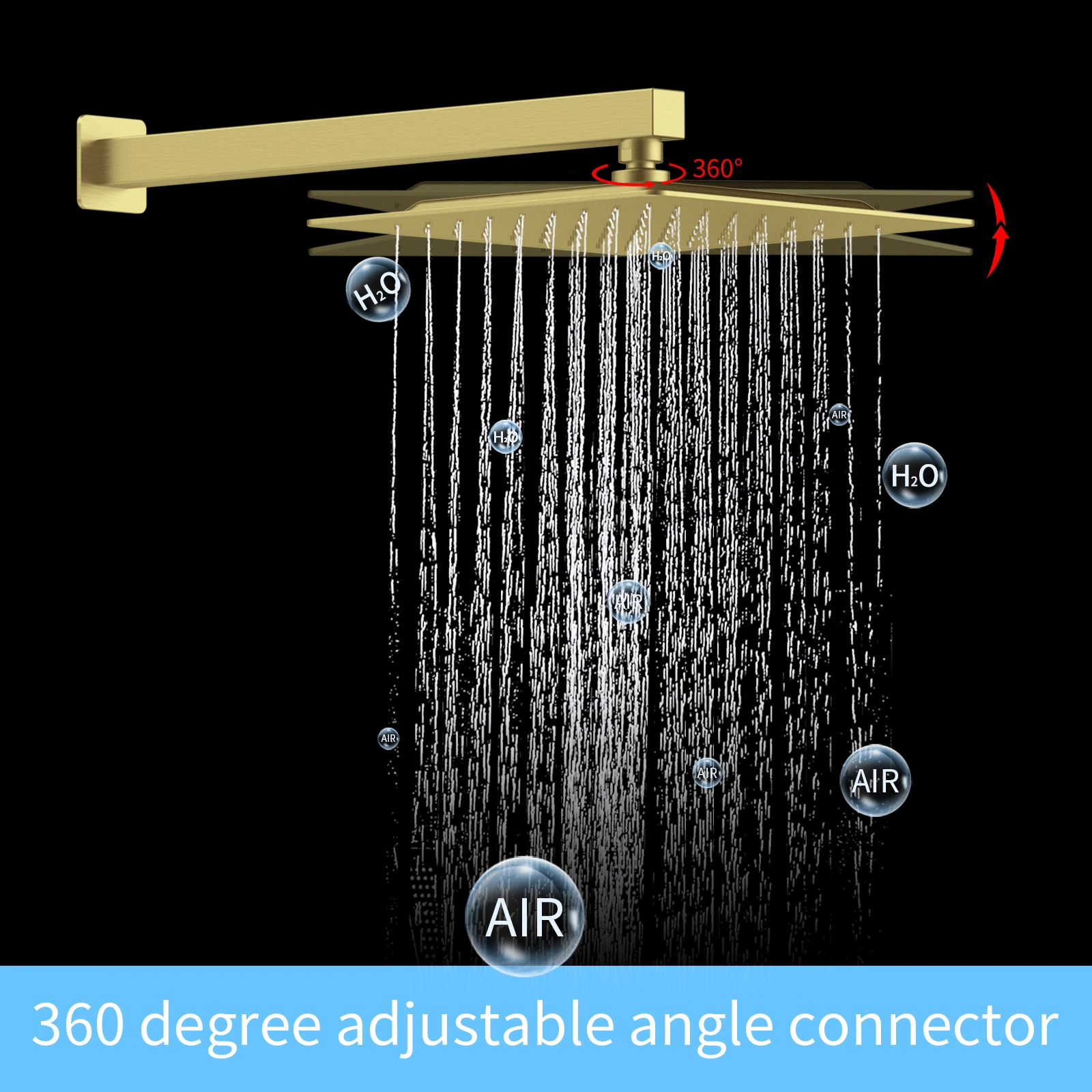 Shower System Shower Faucet Combo Set Wall Mounted with 12" Rainfall Shower Head and handheld shower faucet view 3