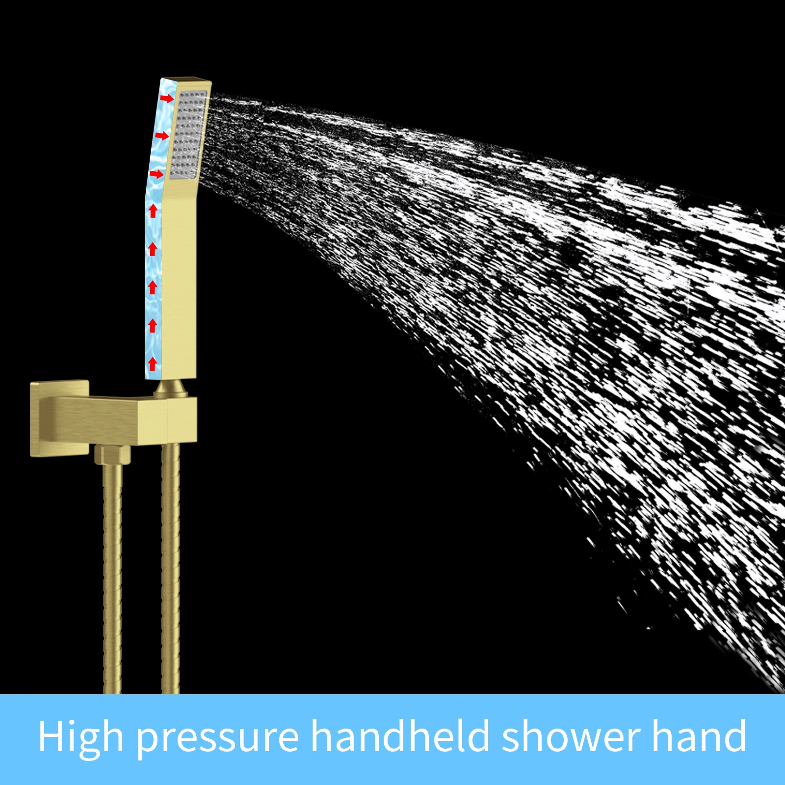 Shower System Shower Faucet Combo Set Wall Mounted with 12" Rainfall Shower Head and handheld shower faucet view 4