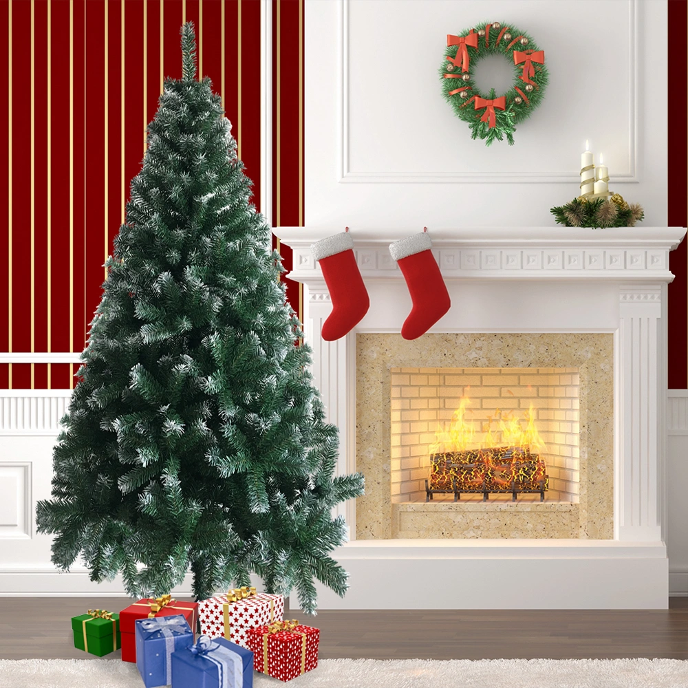 6FT Iron Leg White PVC 650 Branches Christmas Tree view 4