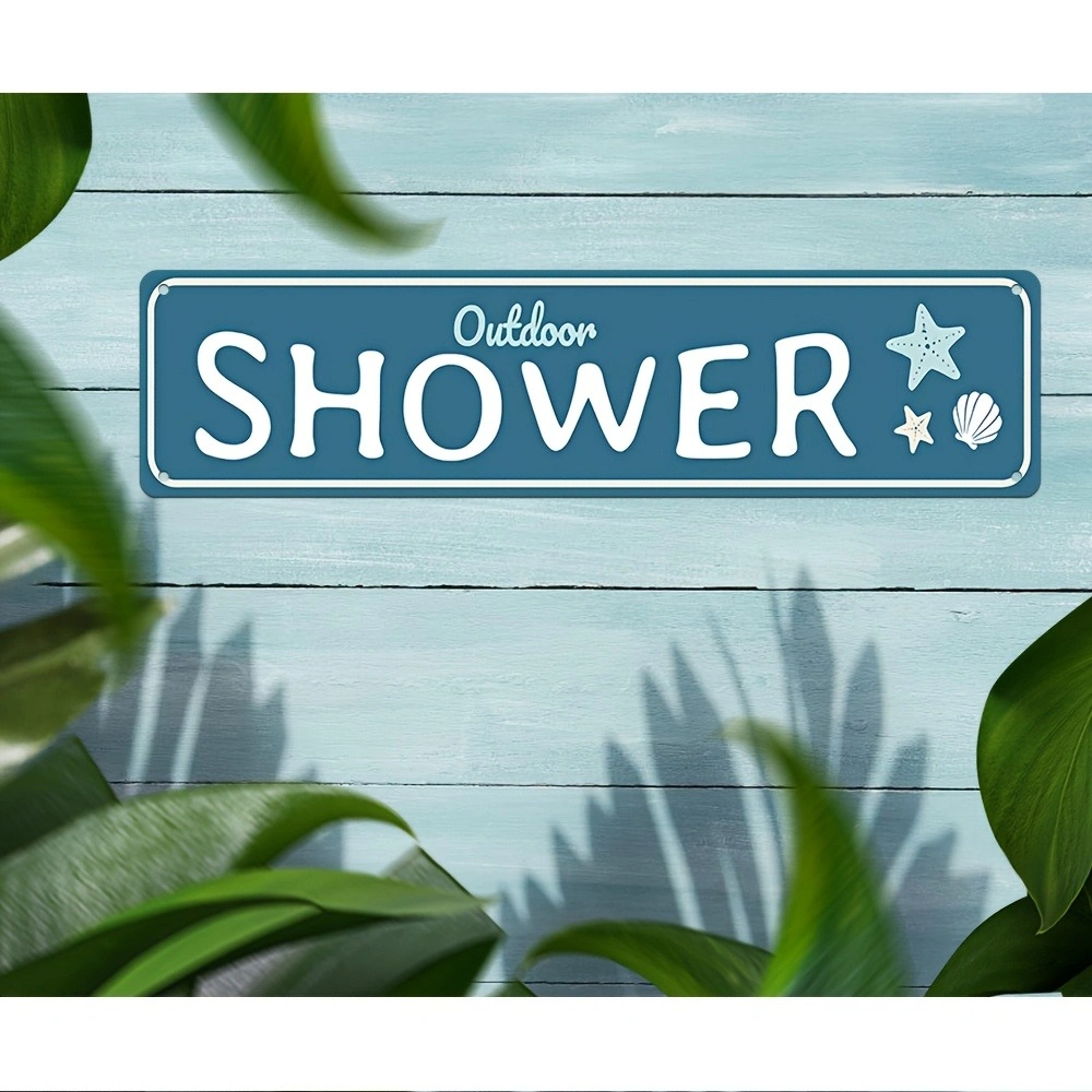 CIFbuy Waterproof Aluminum Outdoor Shower Sign UV Scratch Fade Resistant Pre Drilled Easy Hang Indoor Outdoor Wall Decor (TikTok, temu pick-up service)