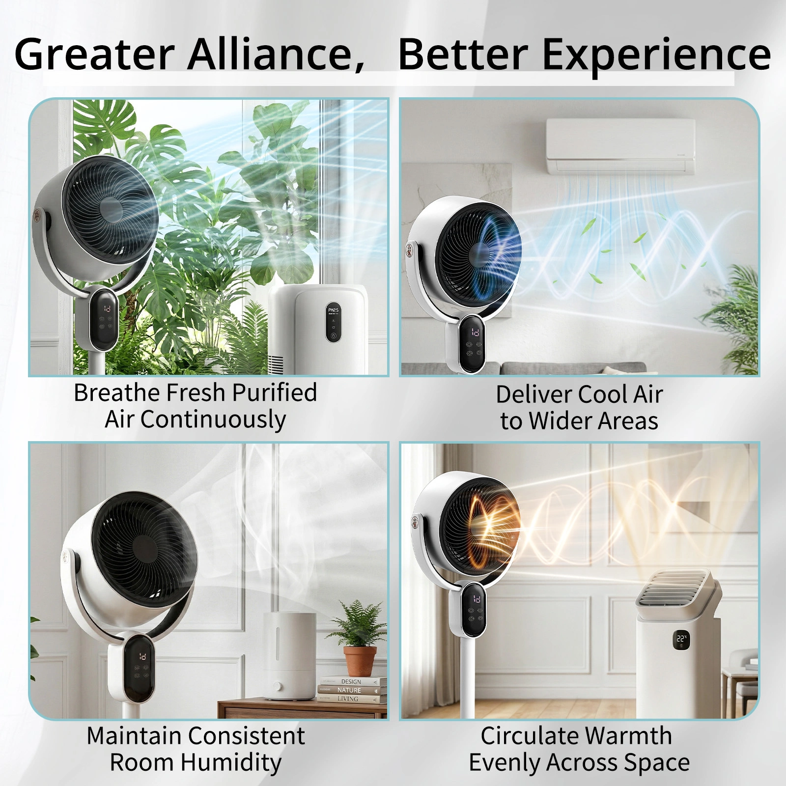 FKYT-L18XH5R 2-in-1 Electric Fan - 220V 40W Black White ABS Body, Copper-clad Aluminum Motor, Remote Control & LED Display, 3 Speeds, 12H Timer, Auto Oscillation, Desk & Floor Standing Fan view 5