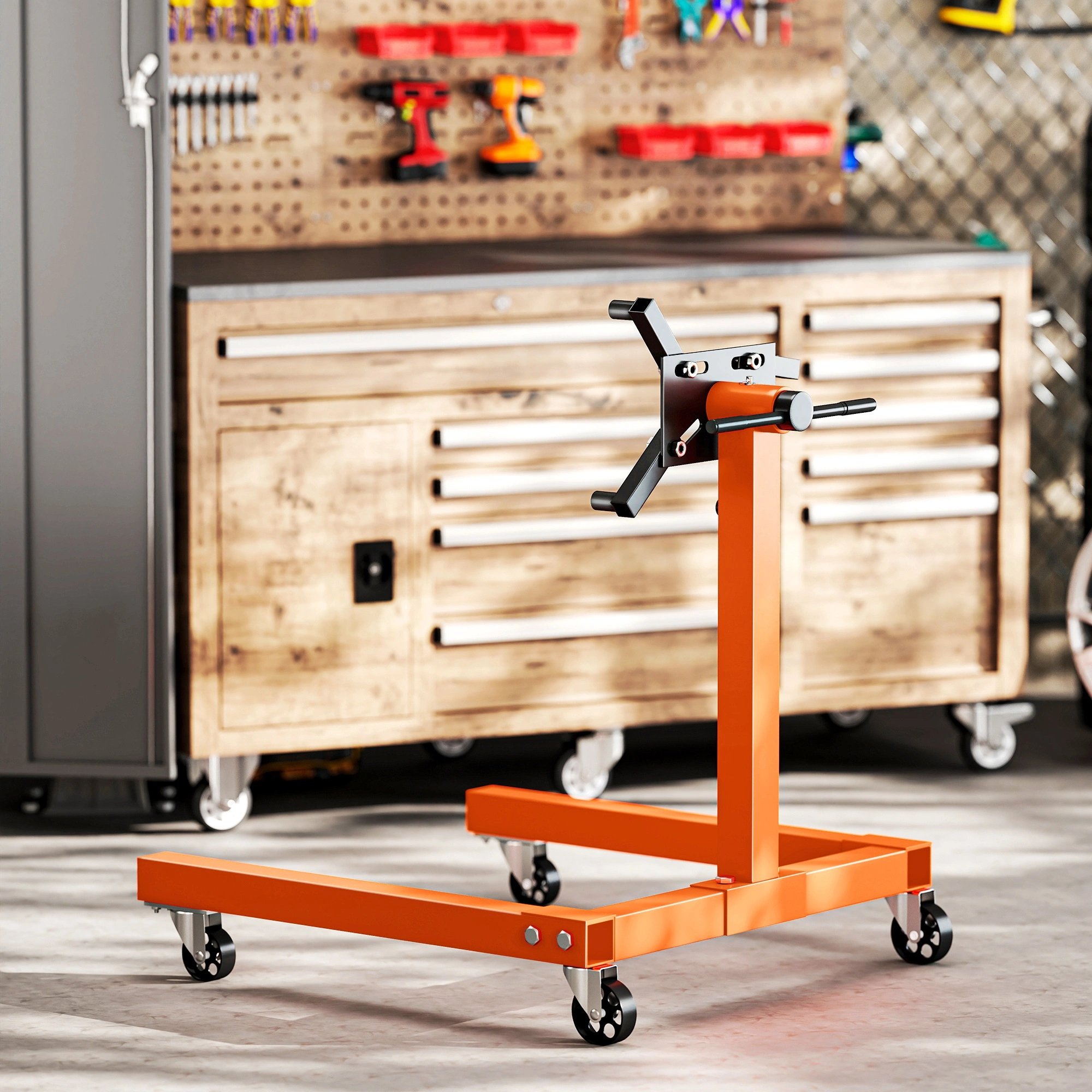 Heavy Duty Engine Stand, Adjustable Repair Lift, Universal Compatibility view 3