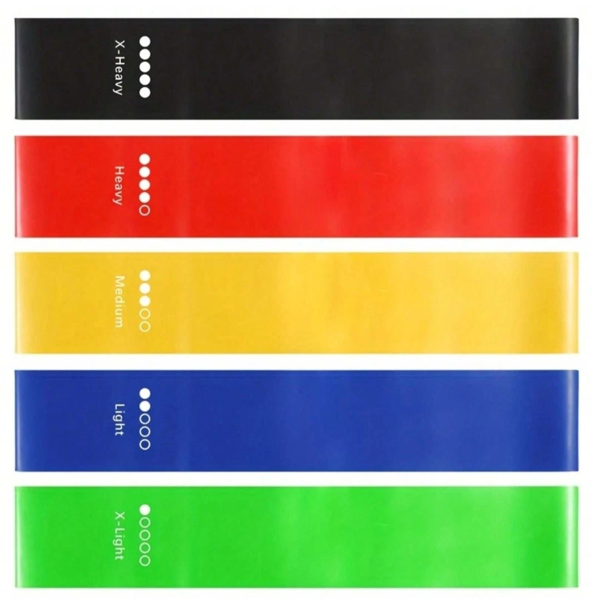 Set of 5 Resistance Loop Bands, TPE Exercise Bands for Fitness, Yoga, Physical Therapy & Home Workout, Colorful view 5