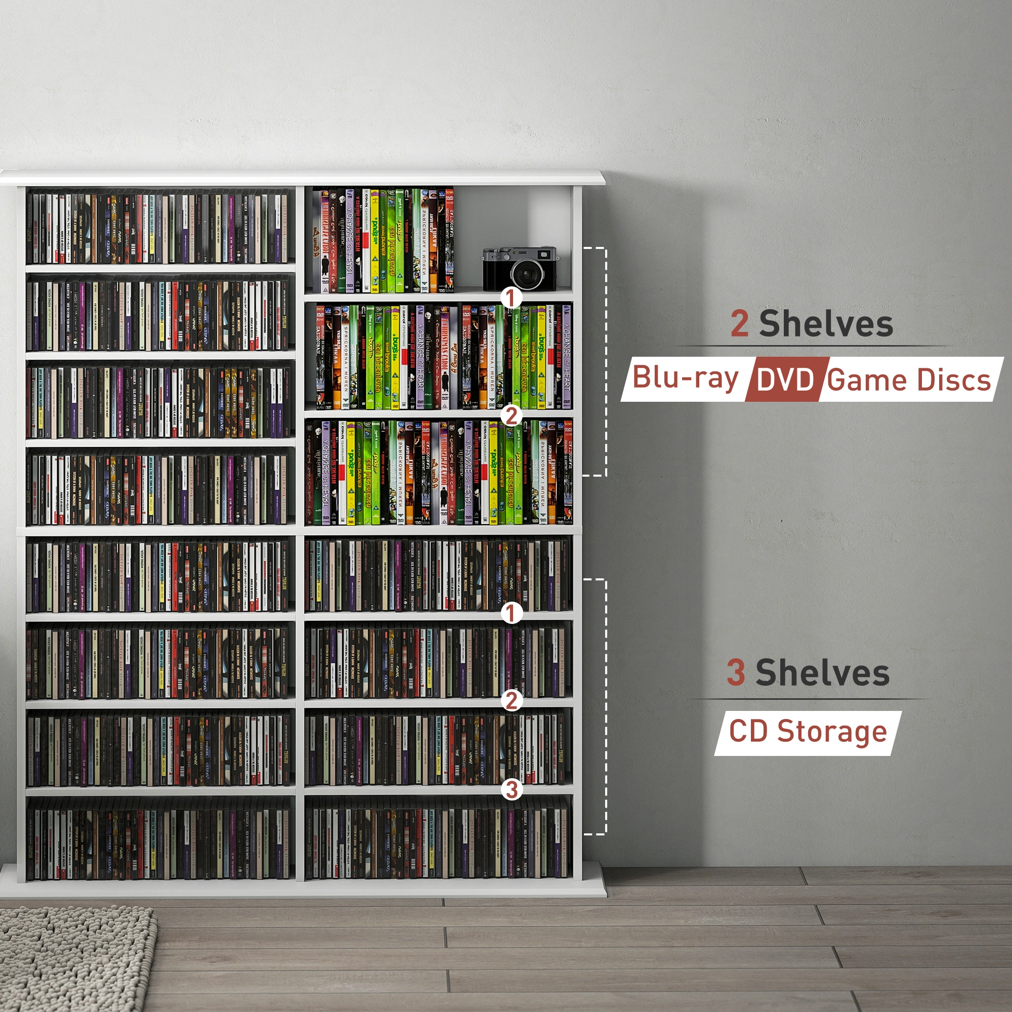 6-Tier Bookshelf and Storage Cabinet, Standalone Bookcase with Shelves, Display Shelf for Living Room, Bedroom view 5