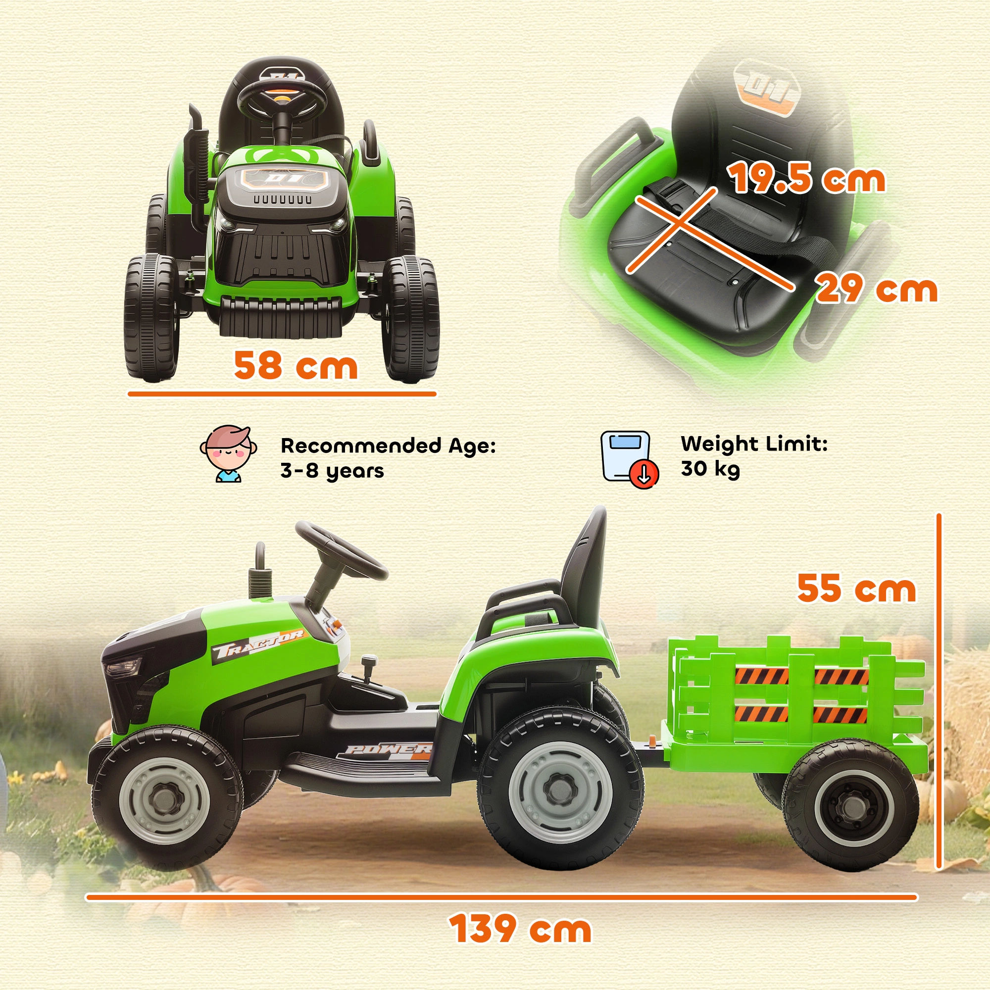 Electric Ride On Truck for Kids, 6V Battery Powered Car with Remote Control, Rocking Seat, MP3 Player & LED Lights, Black view 2