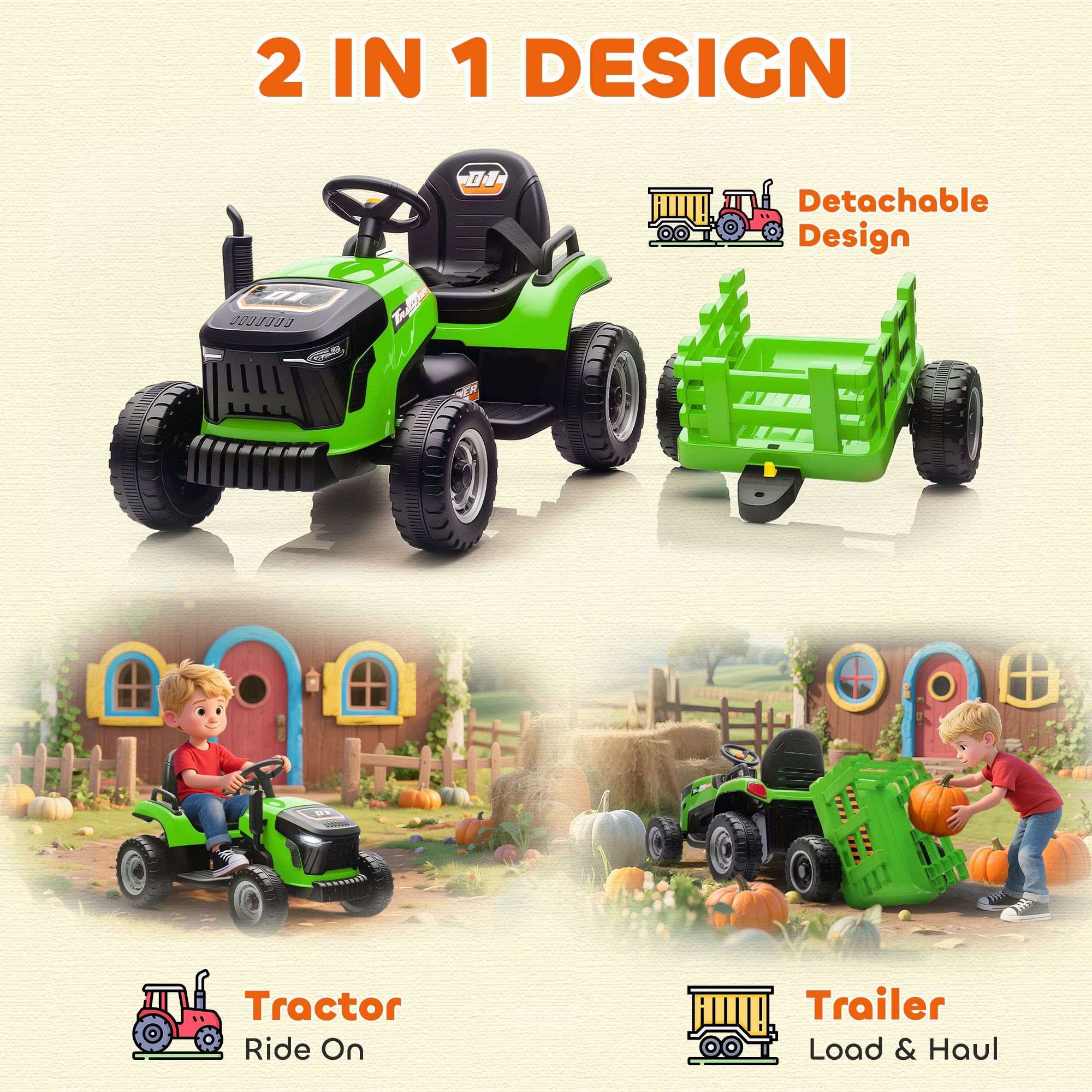 Electric Ride On Truck for Kids, 6V Battery Powered Car with Remote Control, Rocking Seat, MP3 Player & LED Lights, Black view 5