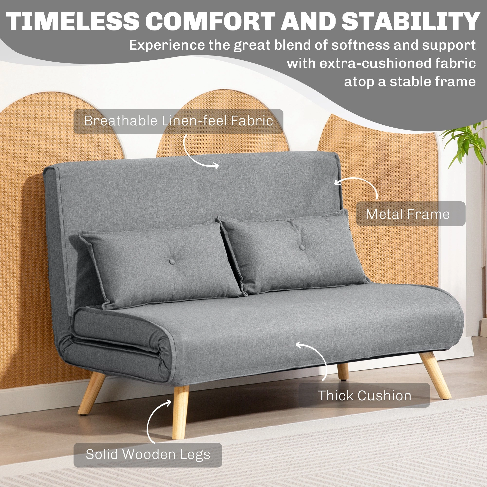 Sofa Chair Accent Armchair for Living Room, Compact Lounge Seat with Padded Cushion, Modern Reading Chair view 4