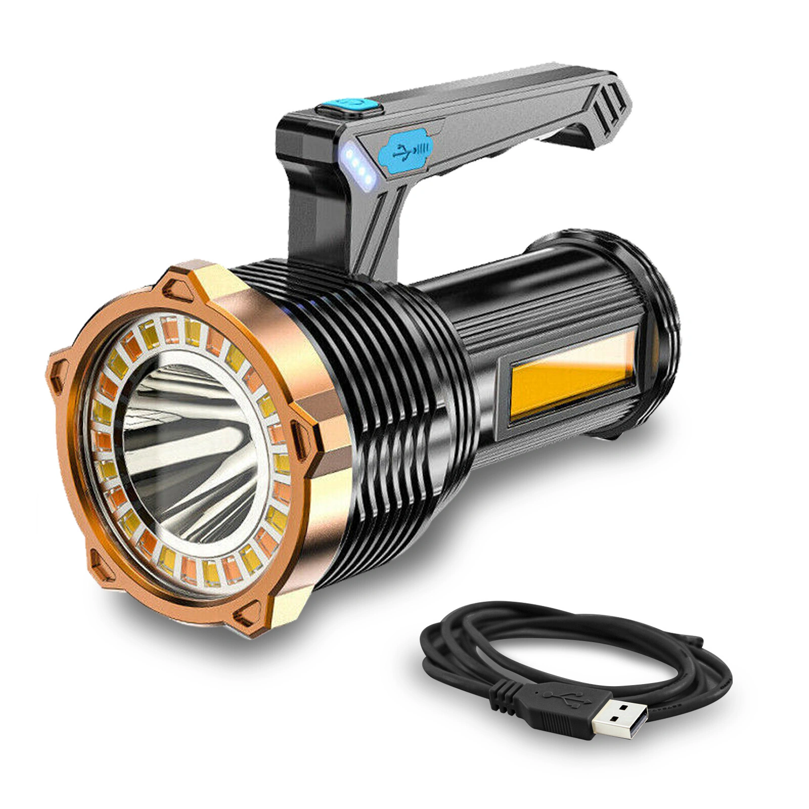 USB Rechargeable LED Flashlight Searchlight Work Light 8 Modes Torch Outdoor Camping Hiking FlashlightUS Logistics For USPS/DHL/Fedex/UPS. No designated logistics accepted,TK/TMEU only For self-pickup view 4