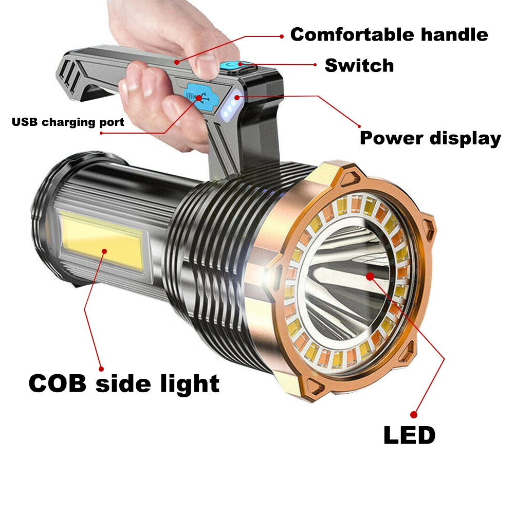 USB Rechargeable LED Flashlight Searchlight Work Light 8 Modes Torch Outdoor Camping Hiking FlashlightUS Logistics For USPS/DHL/Fedex/UPS. No designated logistics accepted,TK/TMEU only For self-pickup view 5
