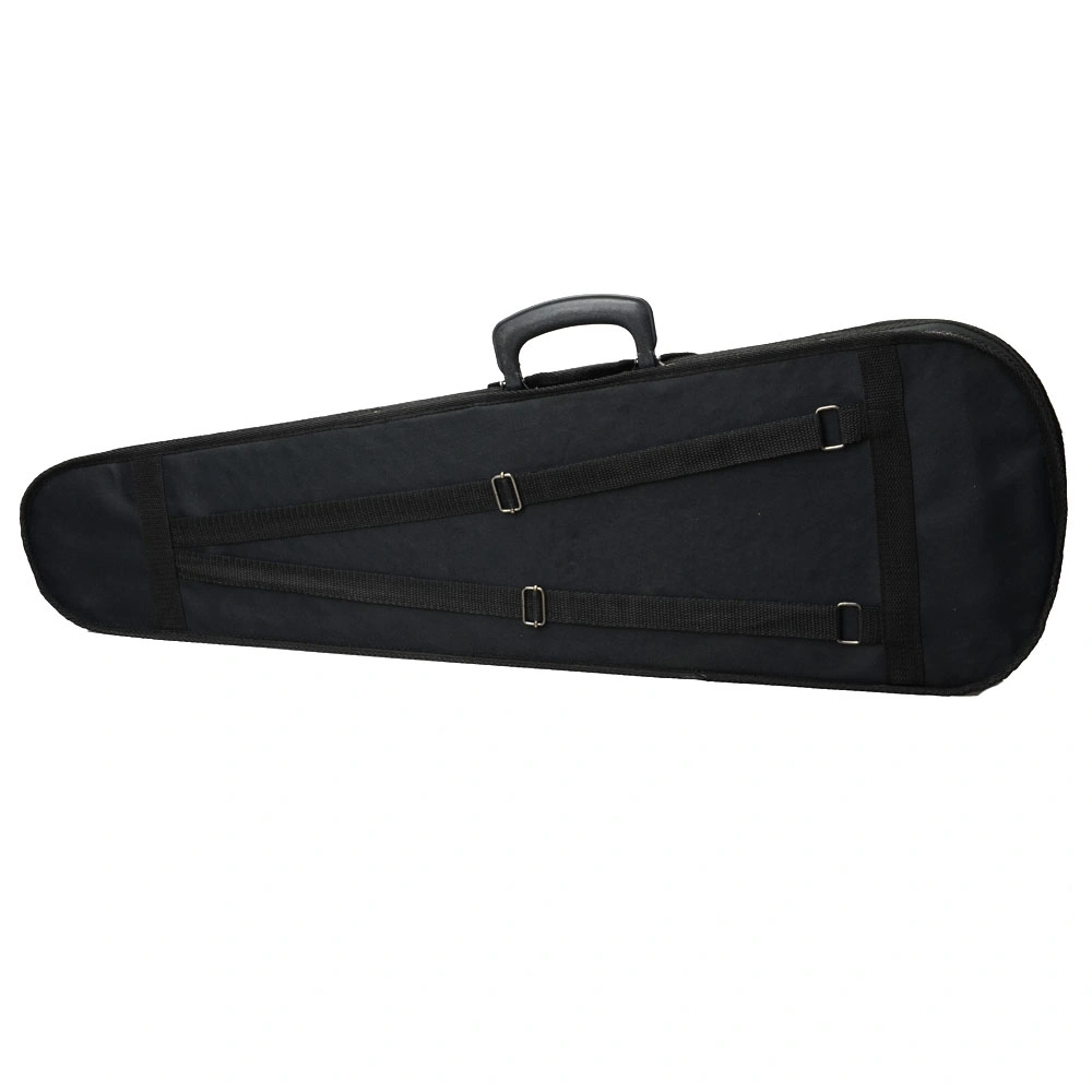 Durable Cloth Fluff Triangle Shape Case with Beige Lining for 4/4 Violin Black