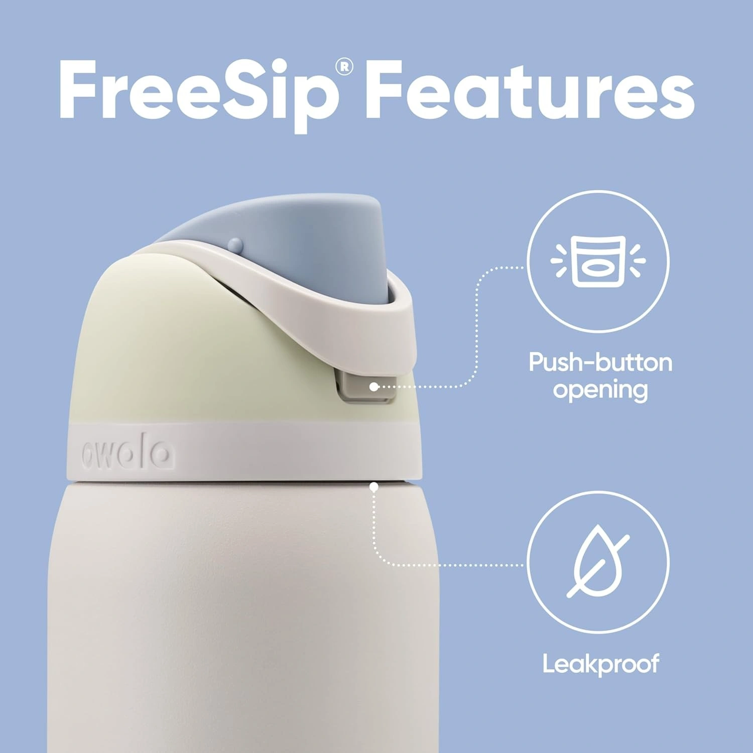 Owala FreeSip 24oz Insulated Stainless Steel Water Bottle with Straw Thermal Mug view 3