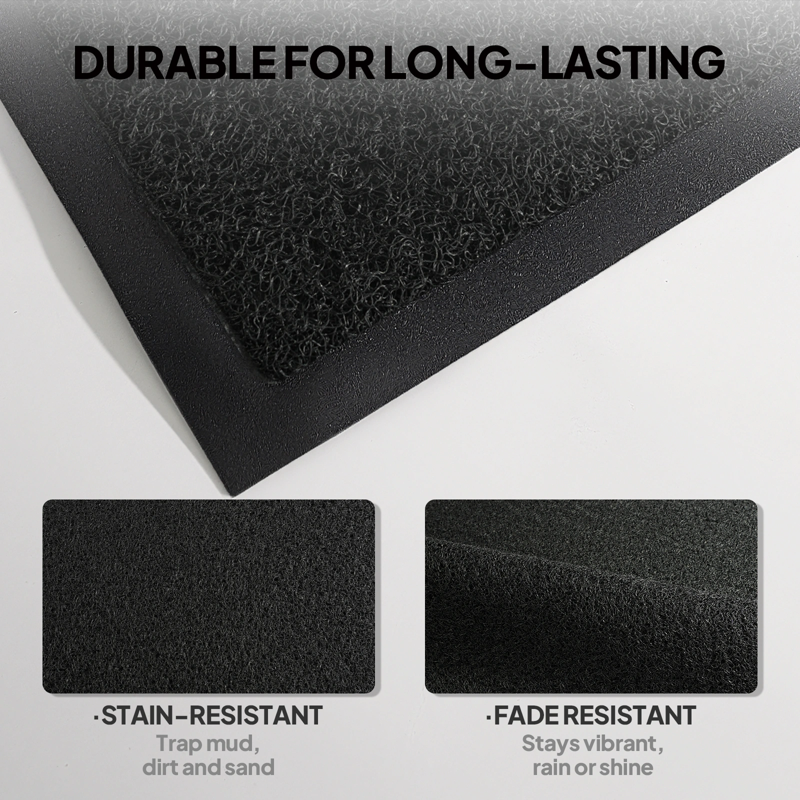 1PC Black PVC Composite Commercial Entrance Mat, 90x120x1.2cm, Extra-Thick Heavy-Duty Floor Protection view 3
