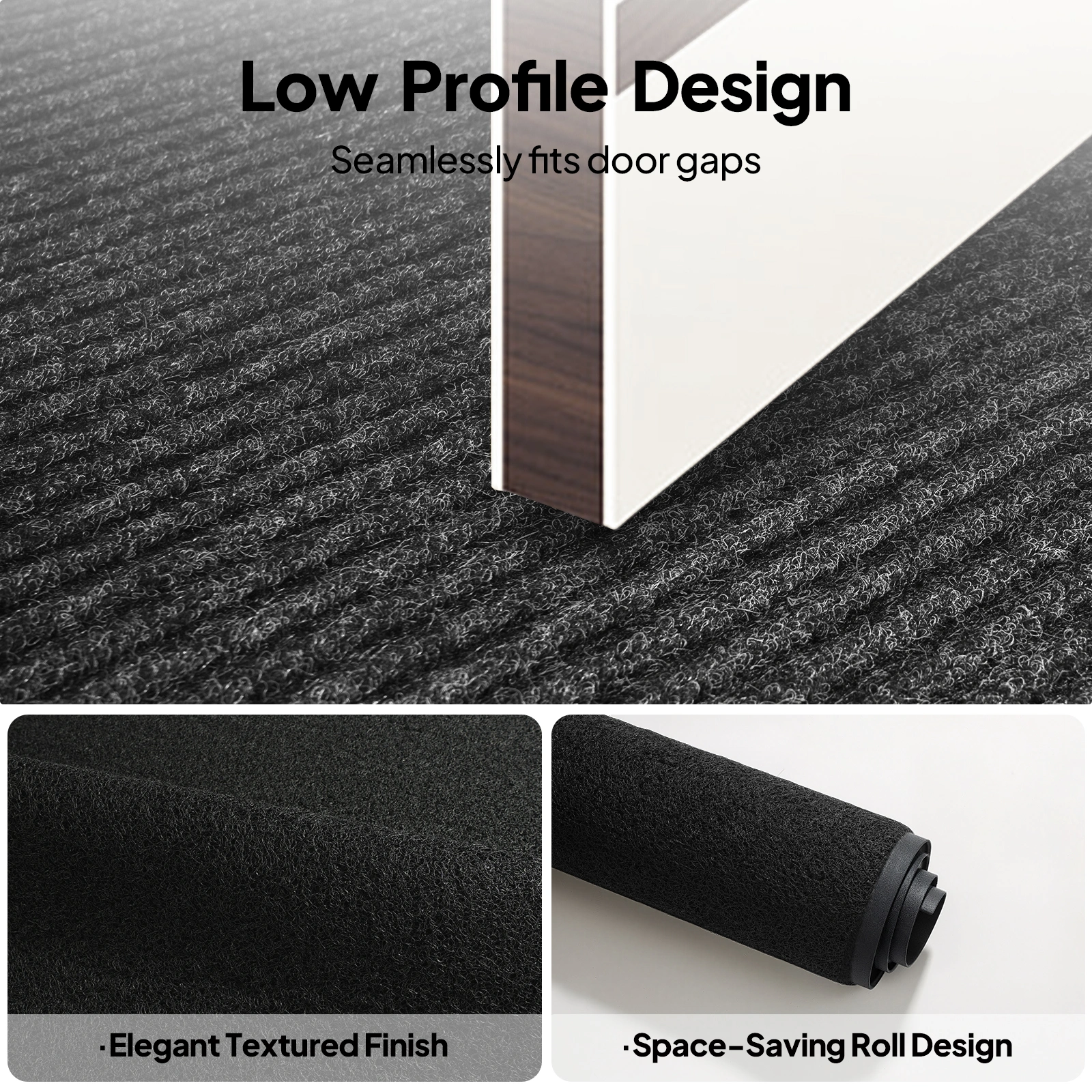 1PC Black PVC Composite Commercial Entrance Mat, 90x120x1.2cm, Extra-Thick Heavy-Duty Floor Protection view 4