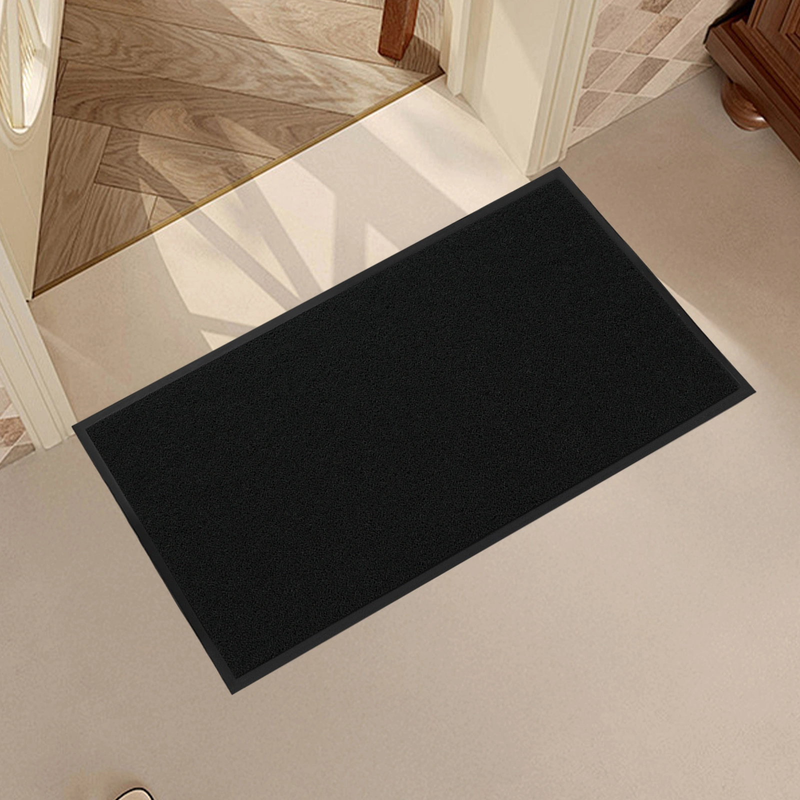 1PC Black PVC Composite Commercial Entrance Mat, 90x120x1.2cm, Extra-Thick Heavy-Duty Floor Protection view 8