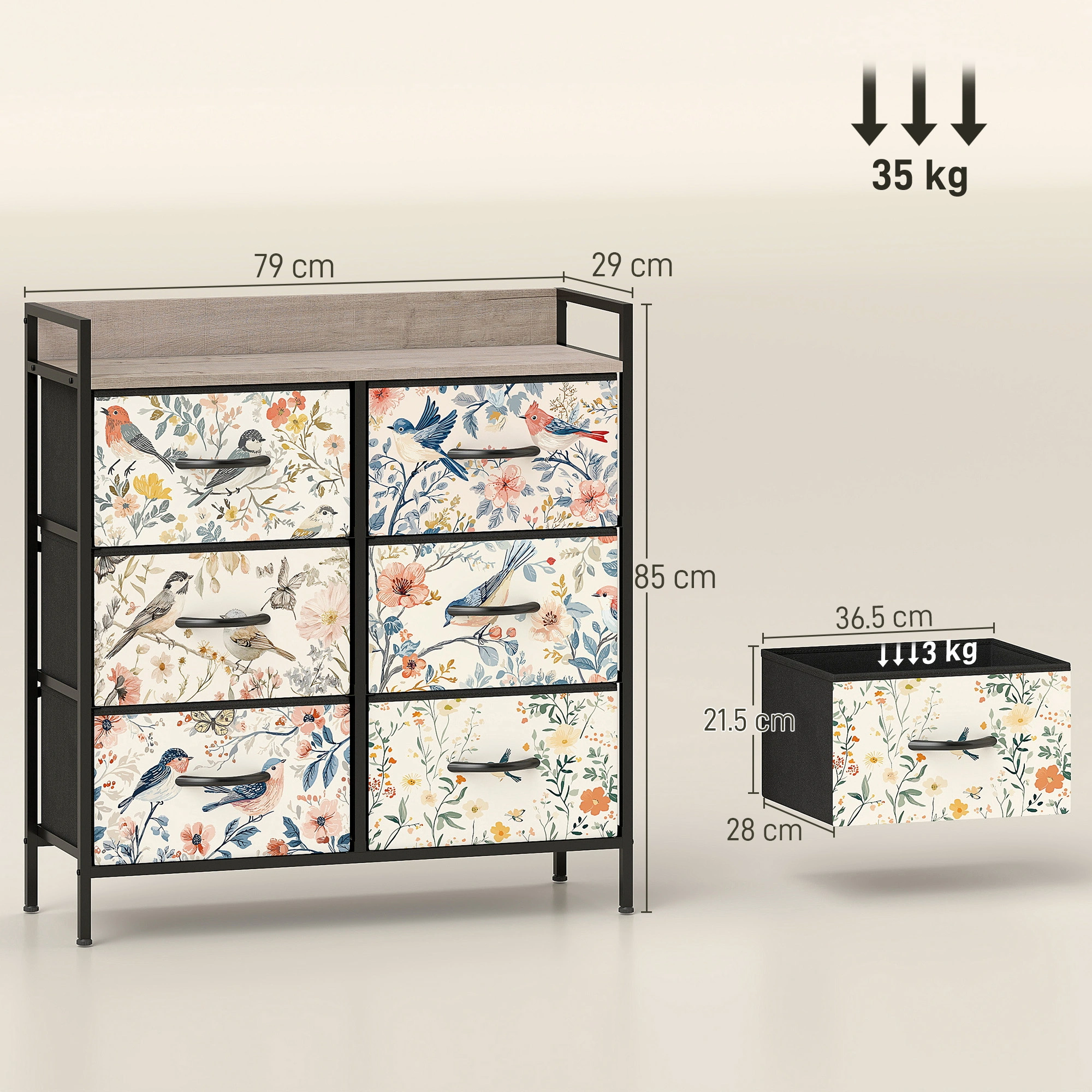 Kitchen Storage Cabinet - 3-Tier Freestanding Pantry Cupboard with Doors & Shelves view 3