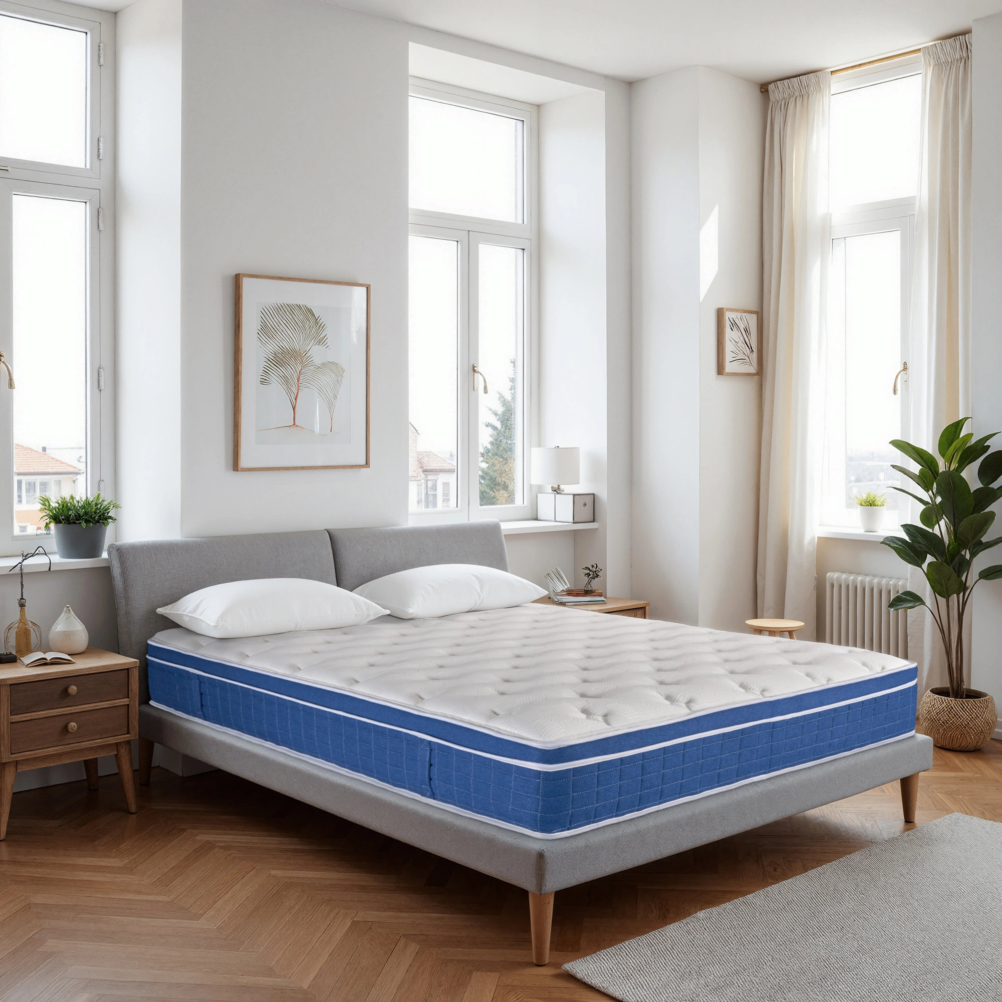 Queen Size Mattress in a Box 12 Inch Memory Foam Hybrid Mattress with Pocketed Springs Medium Firm Support Motion Isolation Edge Support 60 Night Trial