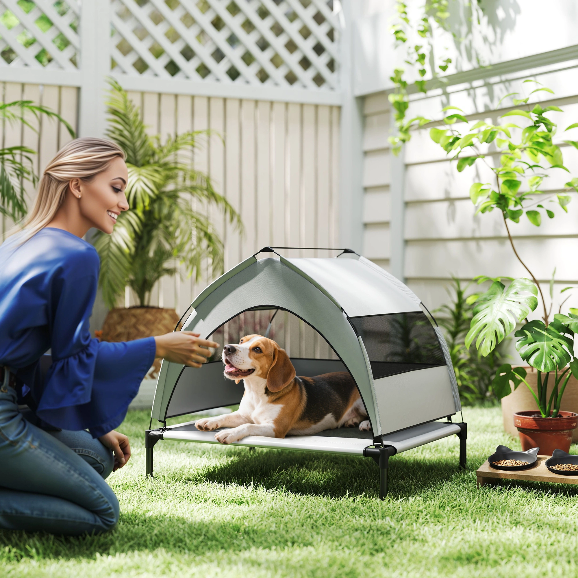 Dog House - Outdoor Indoor Pet House, Weather-Resistant Kennel with Raised Floor
