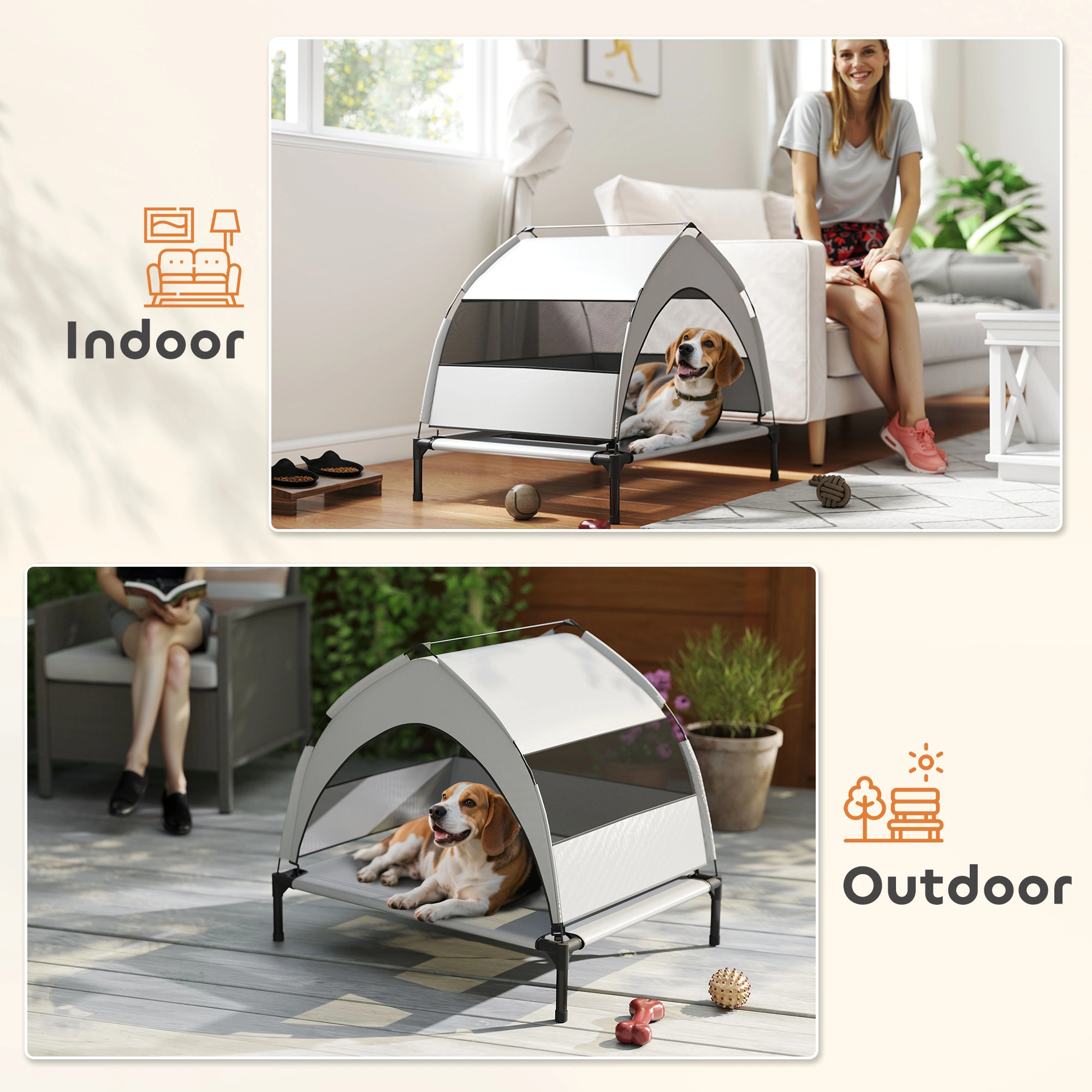 Dog House - Outdoor Indoor Pet House, Weather-Resistant Kennel with Raised Floor view 4