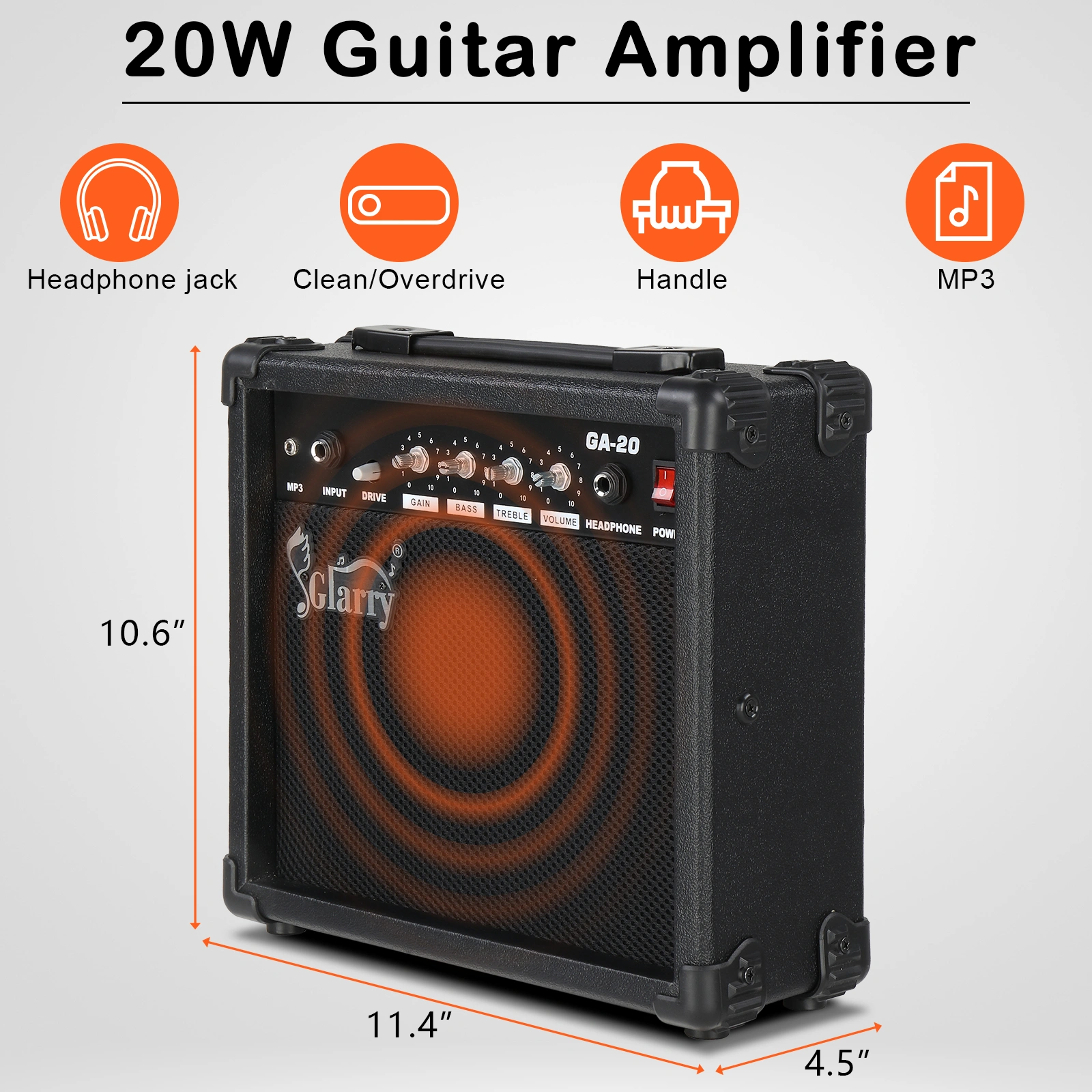 GST Stylish H-H Pickup Tiger Stripe Electric Guitar Kit with 20W AMP Bag Guitar Strap Blue view 15