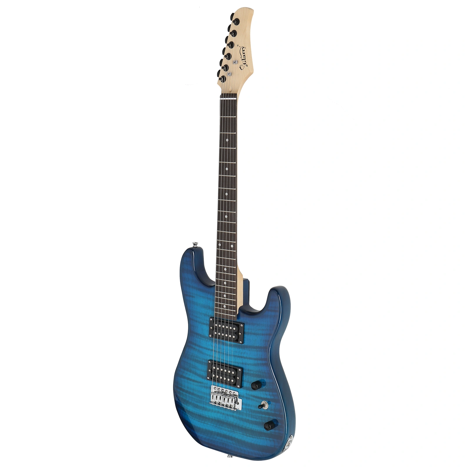 GST Stylish H-H Pickup Tiger Stripe Electric Guitar Kit with 20W AMP Bag Guitar Strap Blue view 7
