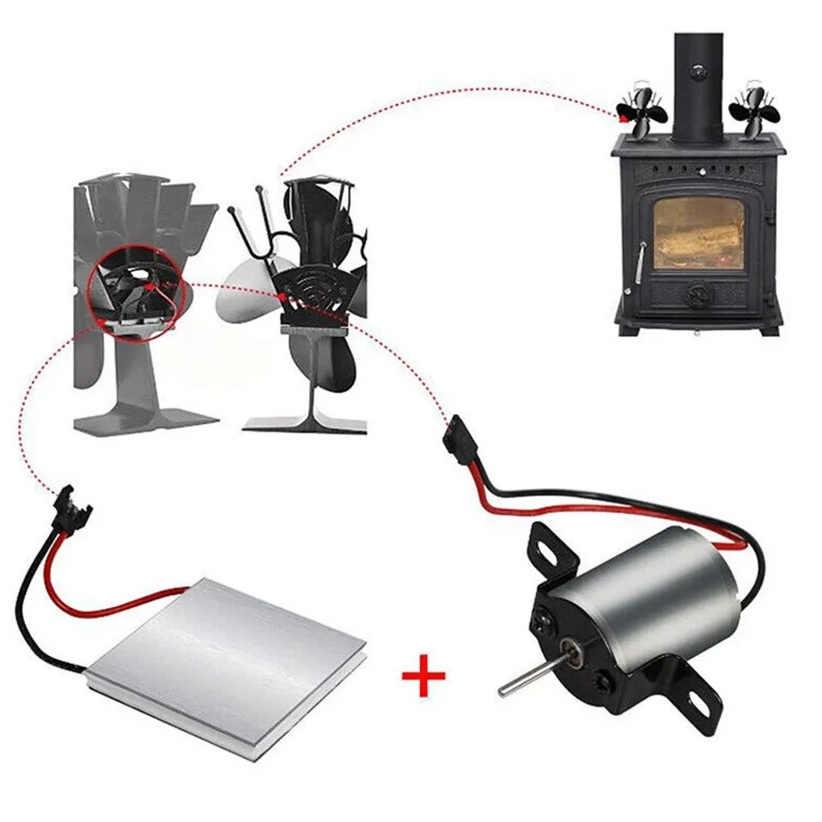 Stove Burner Fan Replacement Motor for Fireplace Heating ECO Friendly Blower Motor Tool view 10