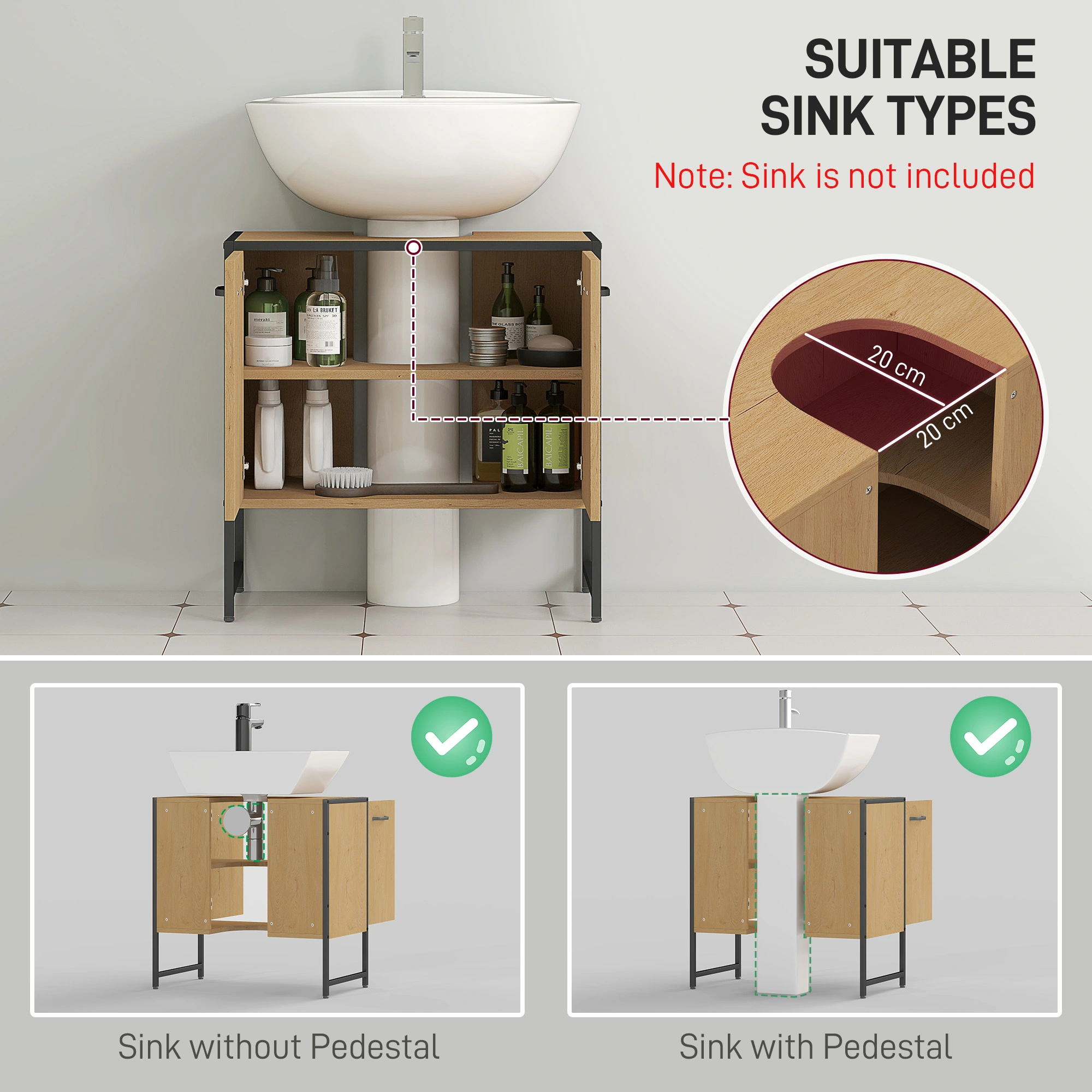 Modern White Bathroom Storage Cabinet with Doors - Freestanding Organizer for Toiletries, Towels & Toiletry Items view 2