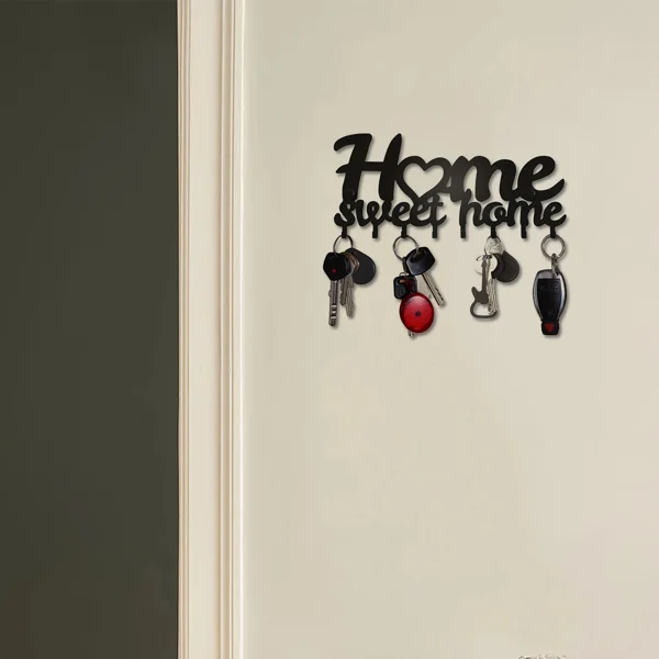 CIFbuy1pc Key Rack For Wall, Black Key Holder For Wall Decorative, Metal Wall Decor For Office, Hallway, Entryway, Key Hooks Hanging Keys(TikTok/temu self-pickup orders) view 6