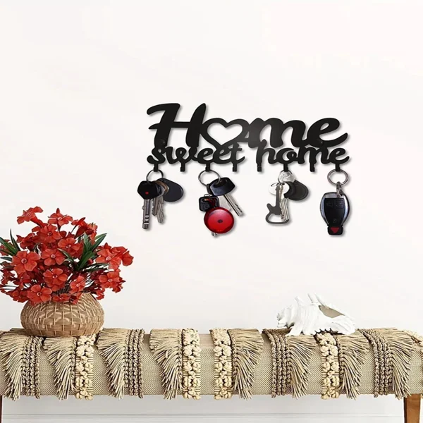 CIFbuy1pc Key Rack For Wall, Black Key Holder For Wall Decorative, Metal Wall Decor For Office, Hallway, Entryway, Key Hooks Hanging Keys(TikTok/temu self-pickup orders)