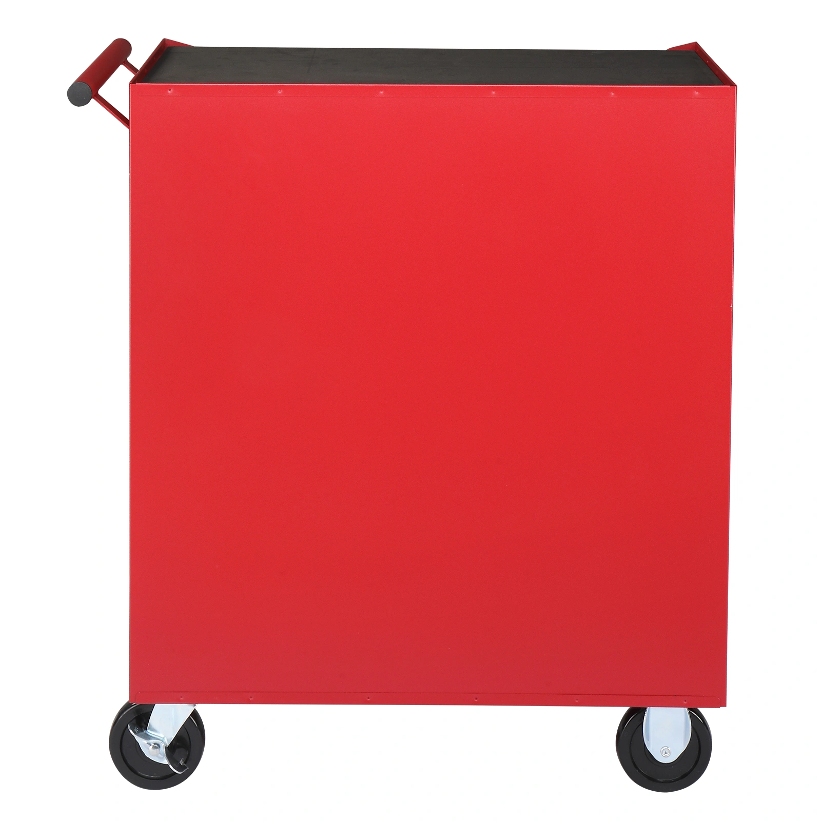 Steel maintenance tool cart single base cabinet 4 drawers 330lb red view 3
