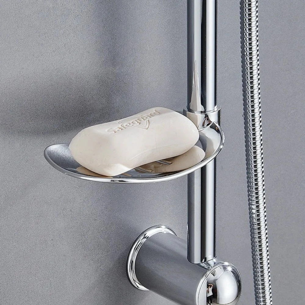 Square Fixed Riser Rail Shower Kit, Twin Head with Bath Mixer Tap for Bathroom view 5