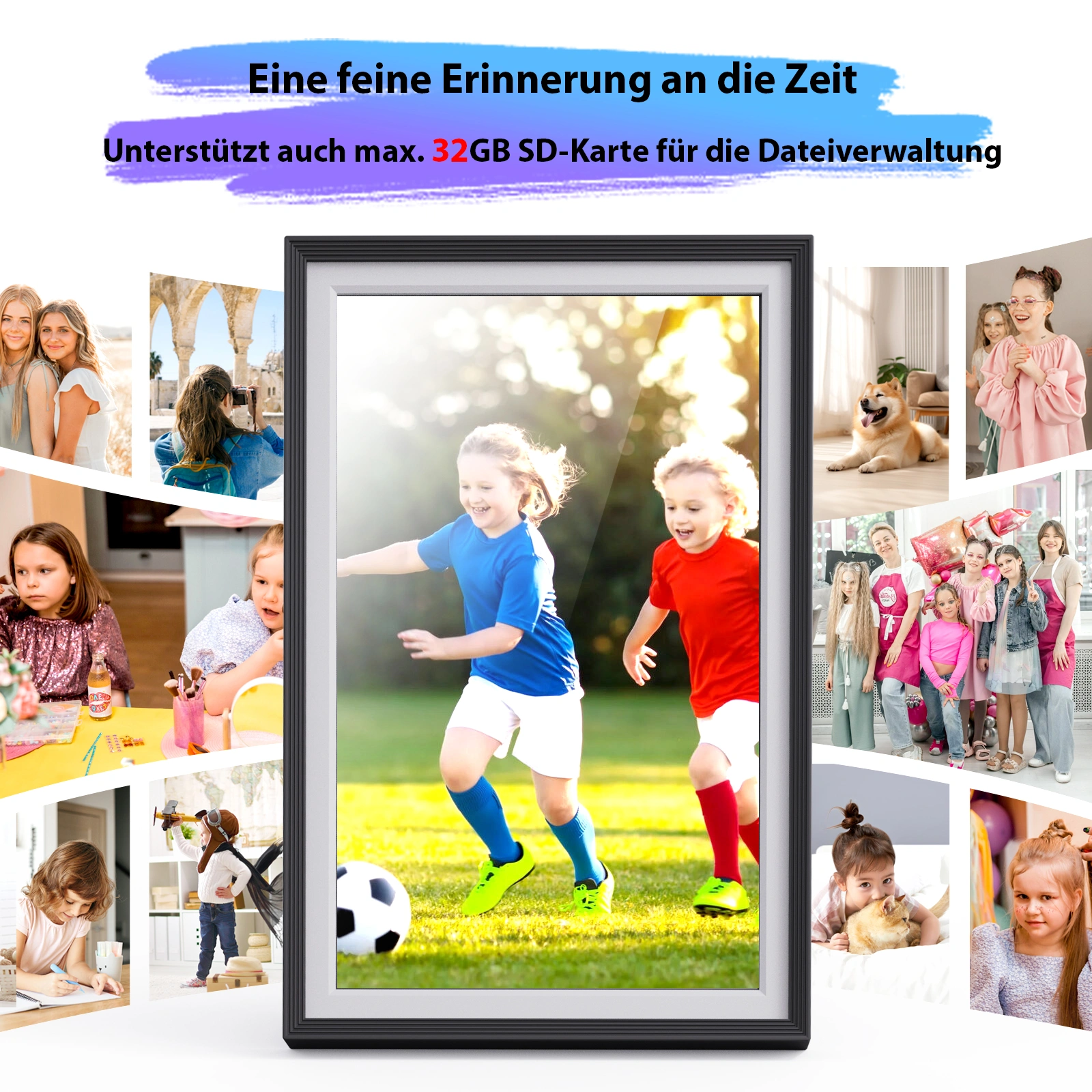 10 Inch Digital Photo Frame WiFi 1280x800 32GB Uhale App Electronic Picture Frame view 3