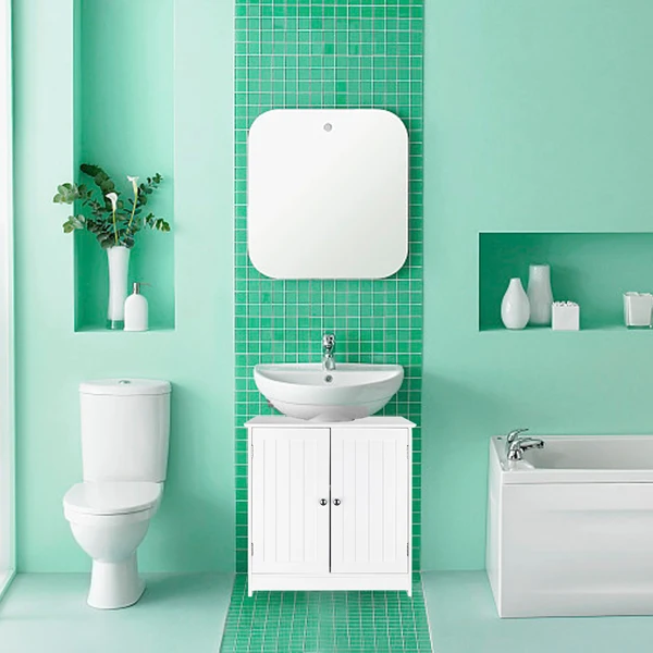 Storage Furniture Bathroom Sink Cabinet White view 3