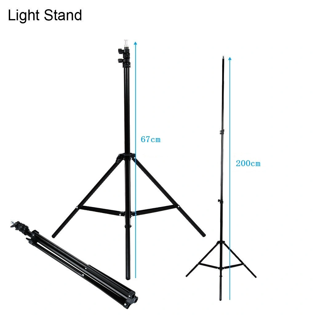 45W Softbox Lighting Kit with 4 White Silver Black Umbrellas, Background Stand & Light Stands for Photography view 20