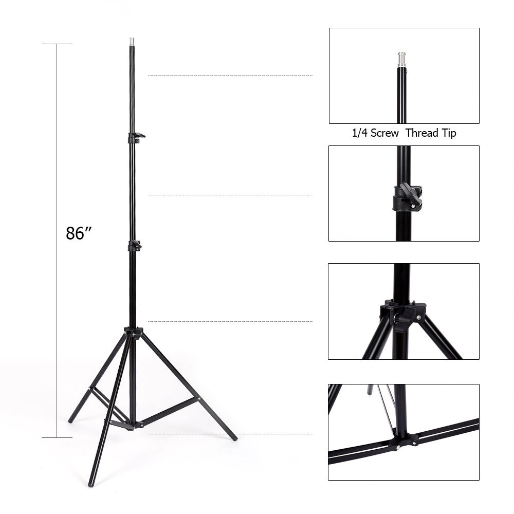 45W Softbox Lighting Kit with 4 White Silver Black Umbrellas, Background Stand & Light Stands for Photography view 26