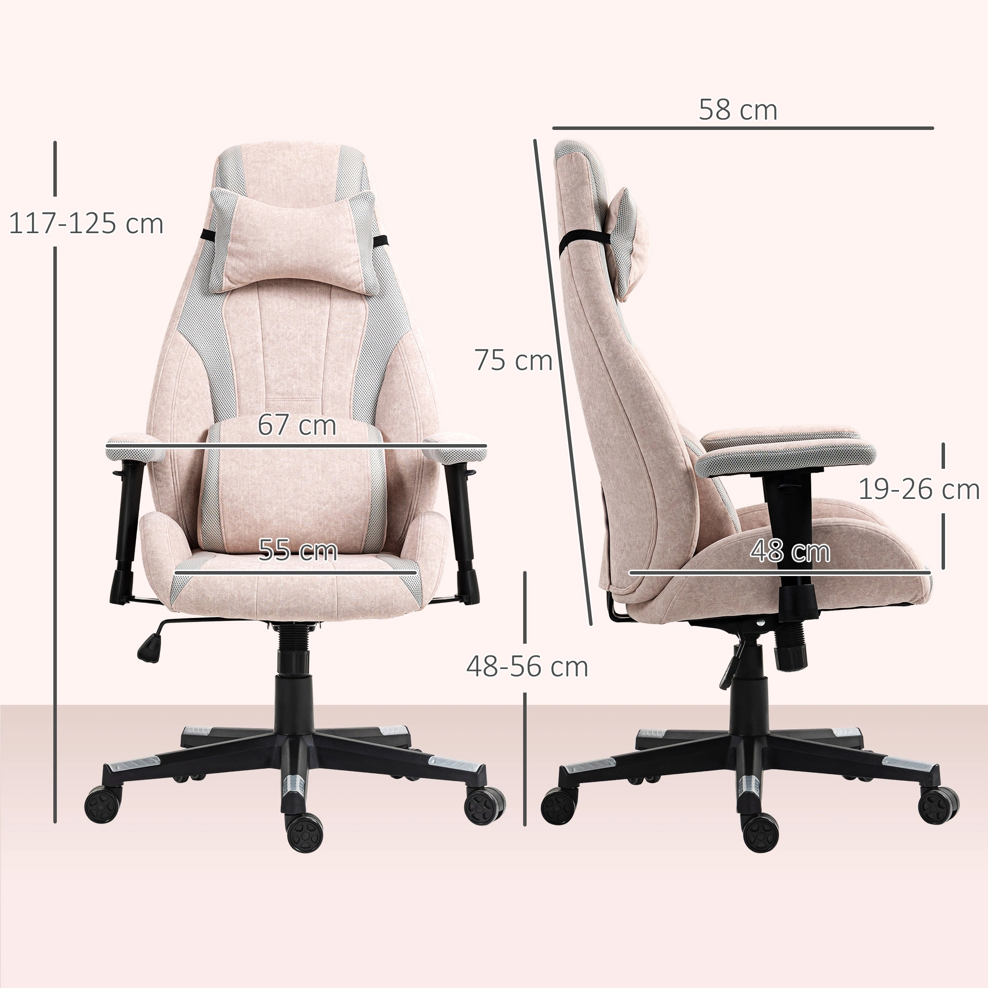Ergonomic Gaming Chair with Lumbar Support & Adjustable Height - High Back Racing Style Computer Desk Chair, PU Leather, Black view 2