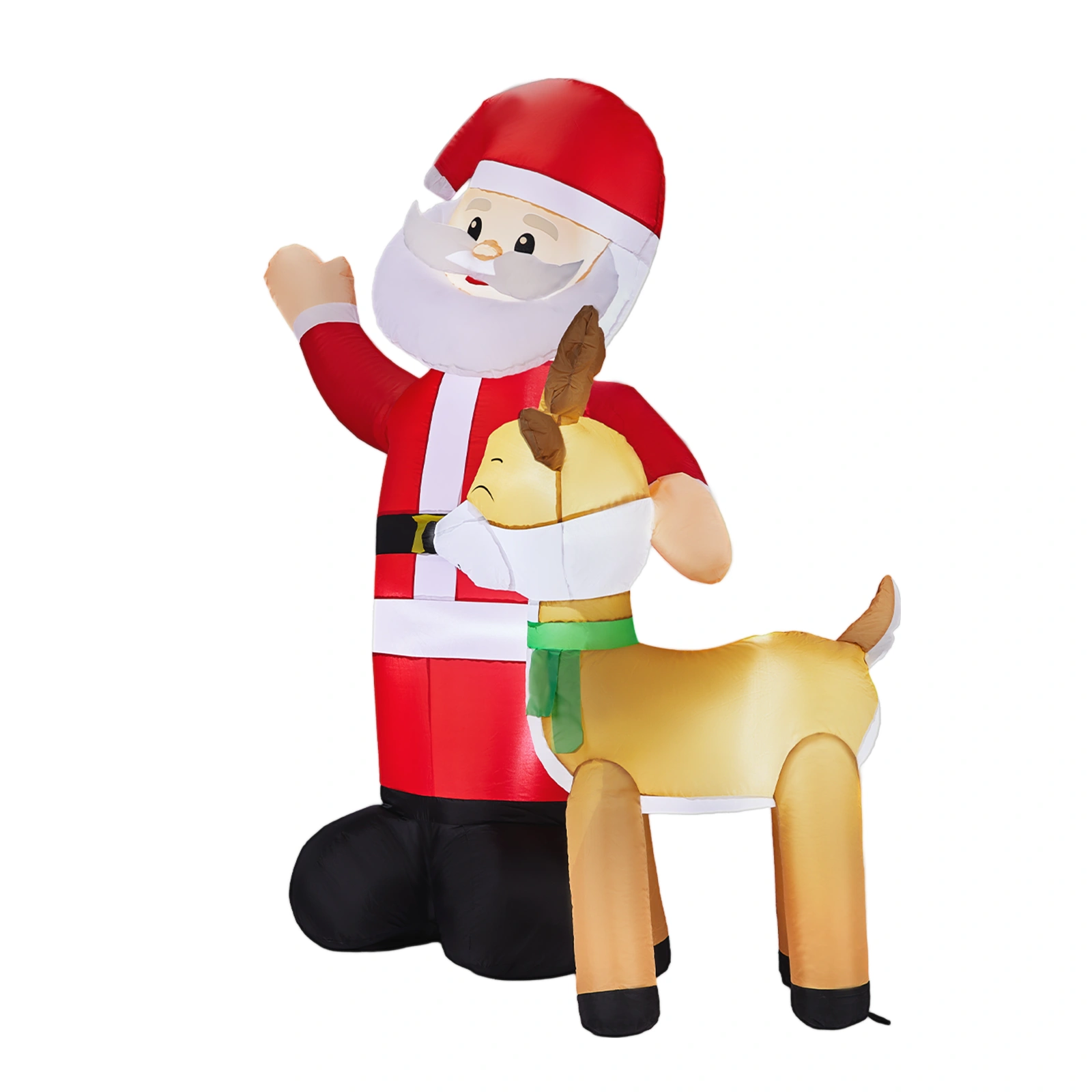 9M Lighted Inflatable Christmas Santa Reindeer with Built-in LED Lights, Blow Up Yard Decor for Front Lawn Garden Holiday Party view 2