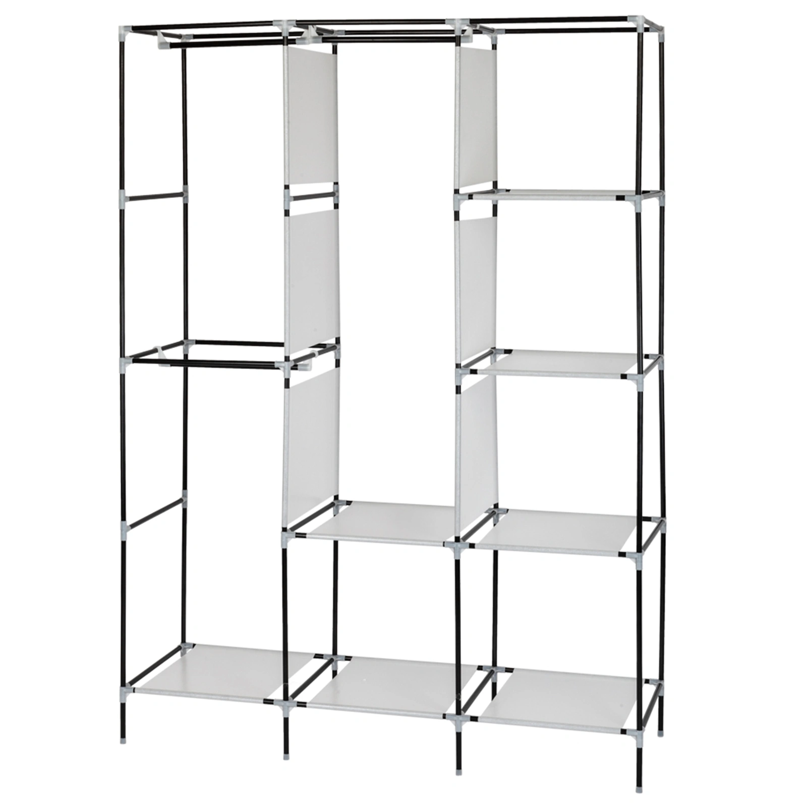 71" Portable Closet Wardrobe Clothes Rack Storage Organizer with Shelf Gray view 11