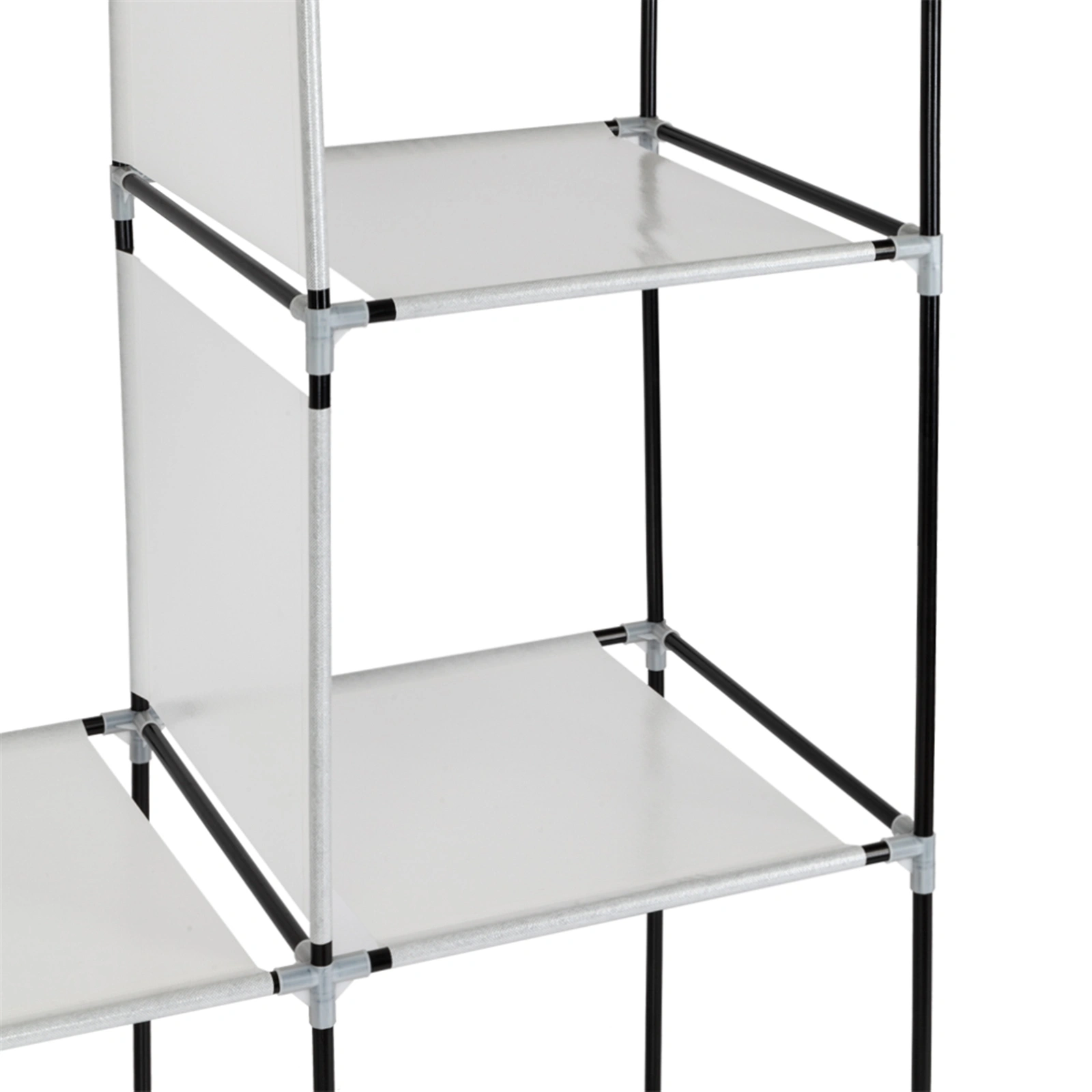 71" Portable Closet Wardrobe Clothes Rack Storage Organizer with Shelf Gray view 14