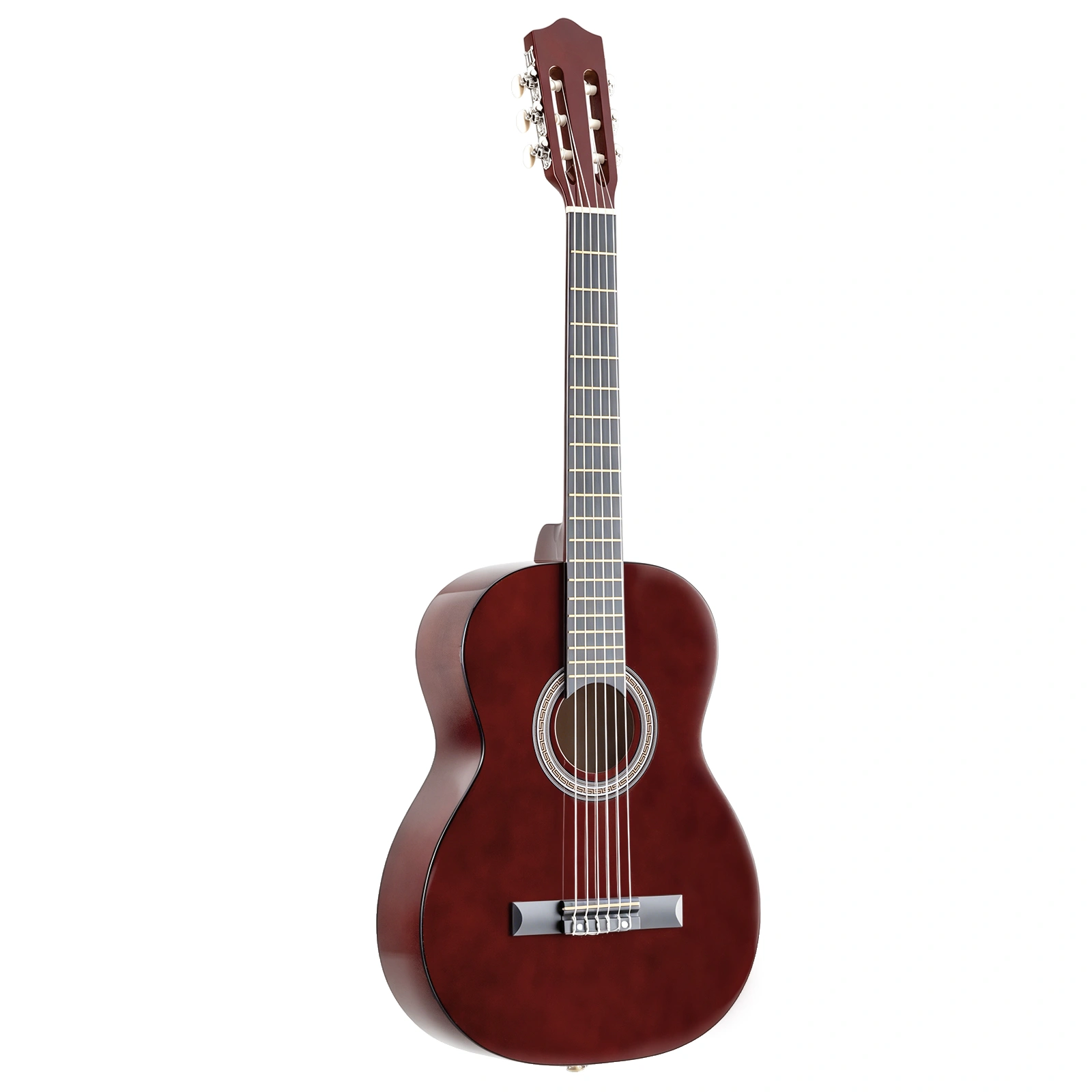 39 Inch Round Barrel Basswood Classical Folk Guitar (Coffee)including gig bag, spare strings, picks, capo, tuner, and strap. view 6