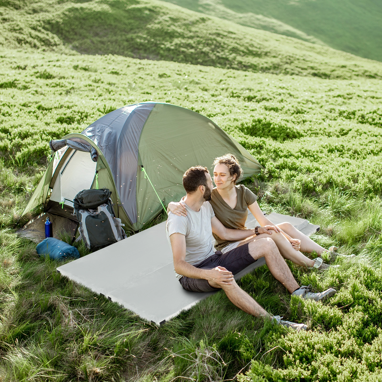75"D x 25"W x 3"H Memory Foam Camping Mattress view 2