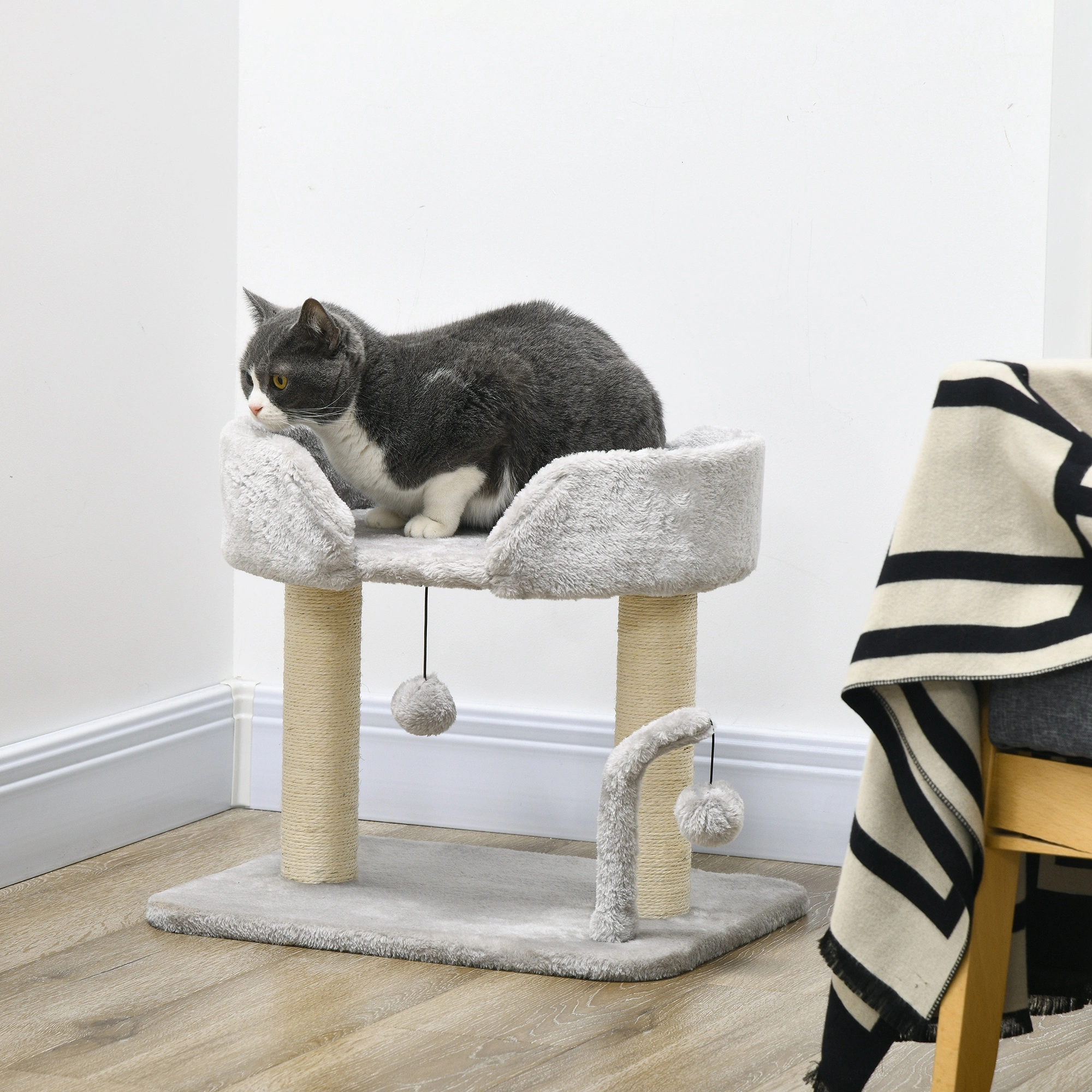 Multi-Level Cat Tree Tower 54 inch with Scratching Posts Condo & Hammock for Cats/Kittens