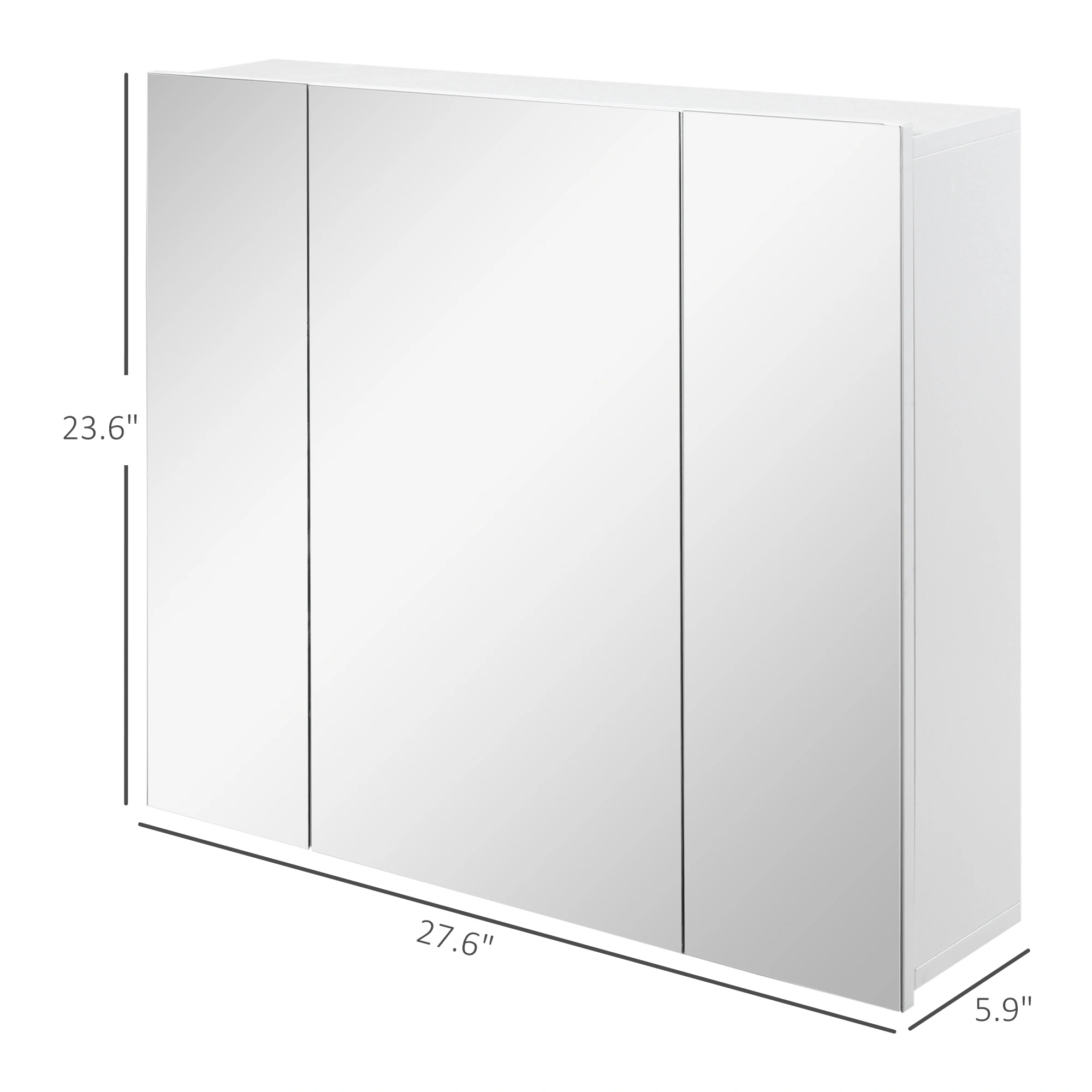 Modern Bathroom Storage Cabinet with Mirror, Wall-Mounted Vanity Organizer for Small Spaces, White Finish view 2