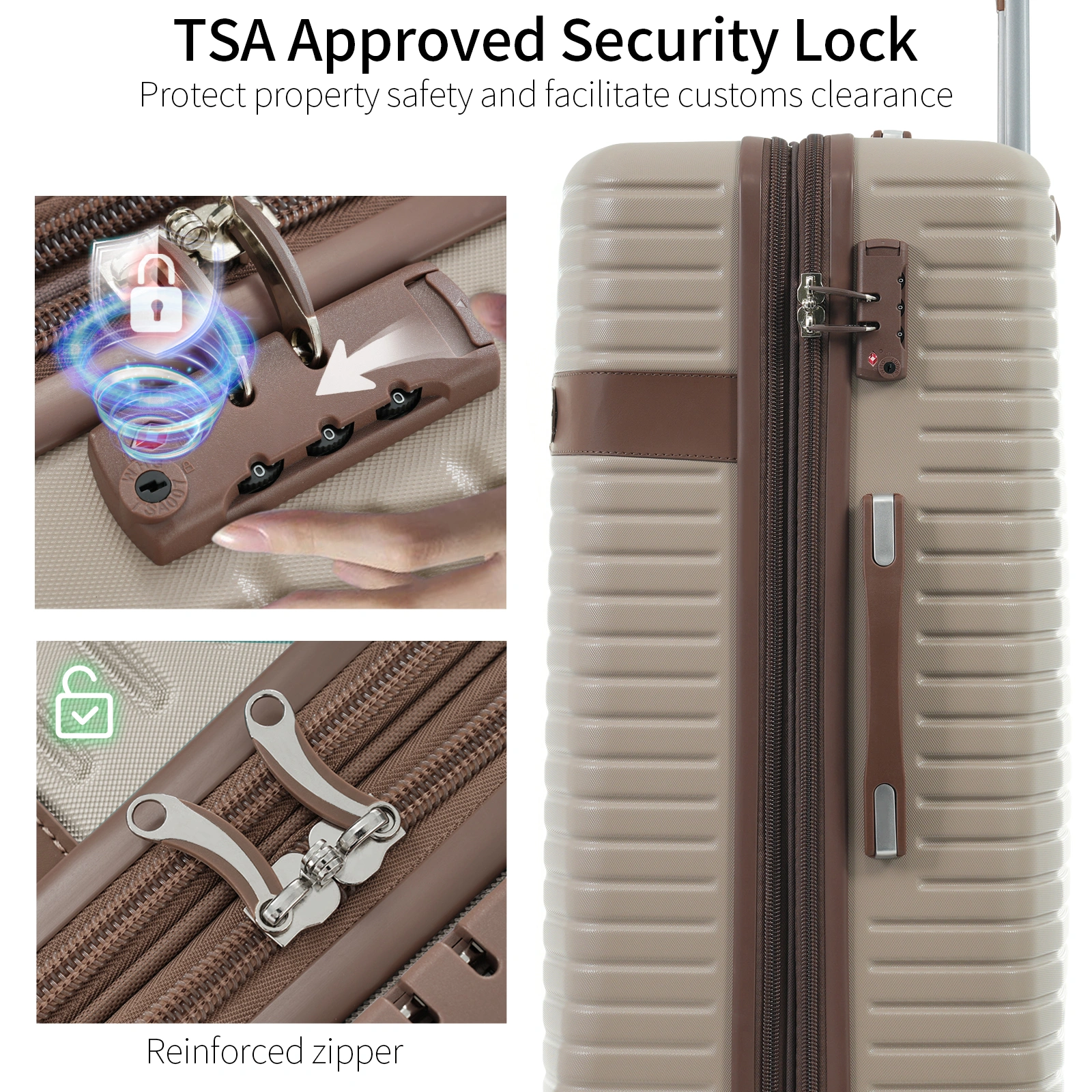 4 Piece Luggage Set ABS Hard Shell Suitcase, Lightweight Expandable Travel Bags with Packing Cubes, TSA Lock, 4-Wheel Spinner, 16/20/24/28 view 3