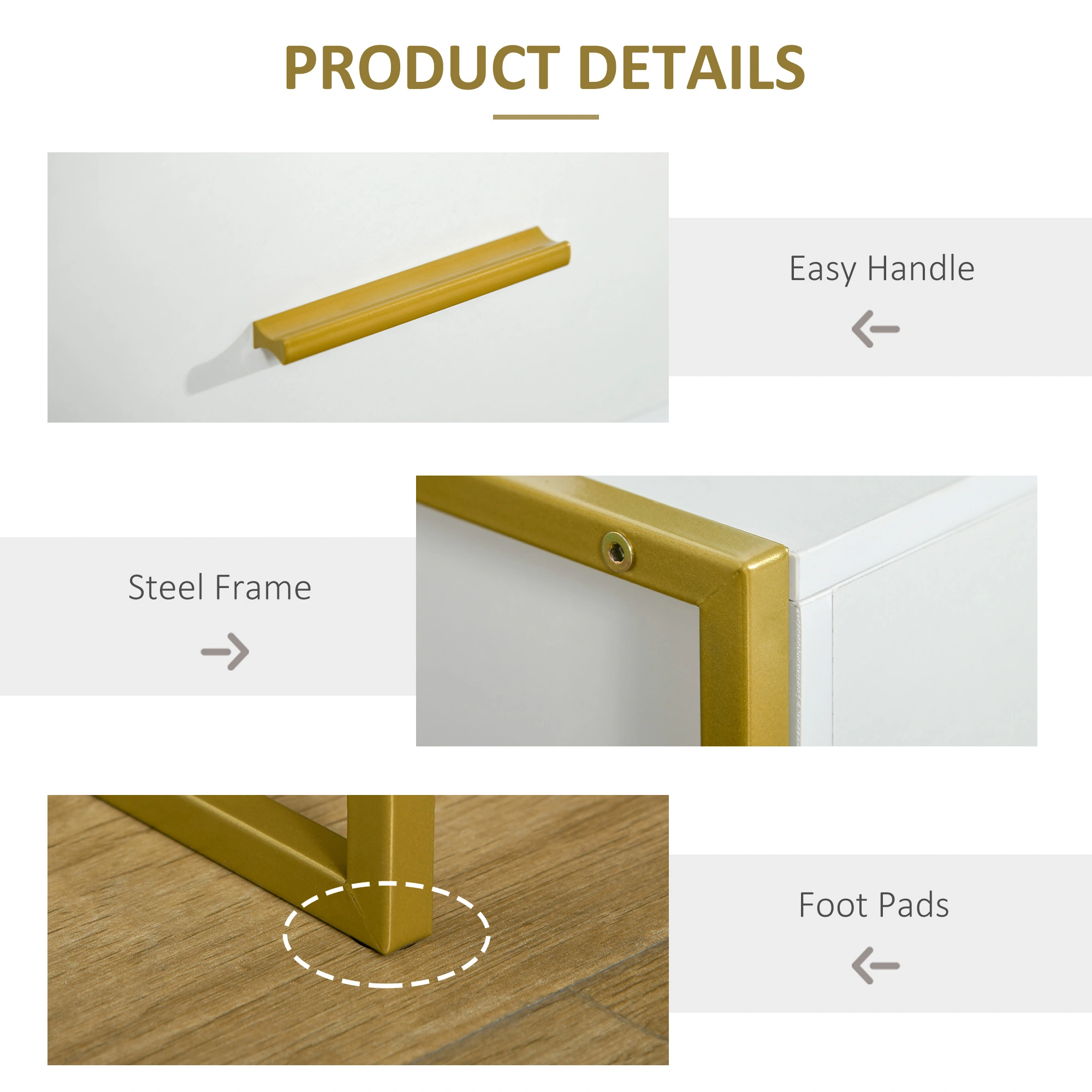 Bedside Tables, Nightstand with Drawers, Small Side Table for Bedroom Couch view 3